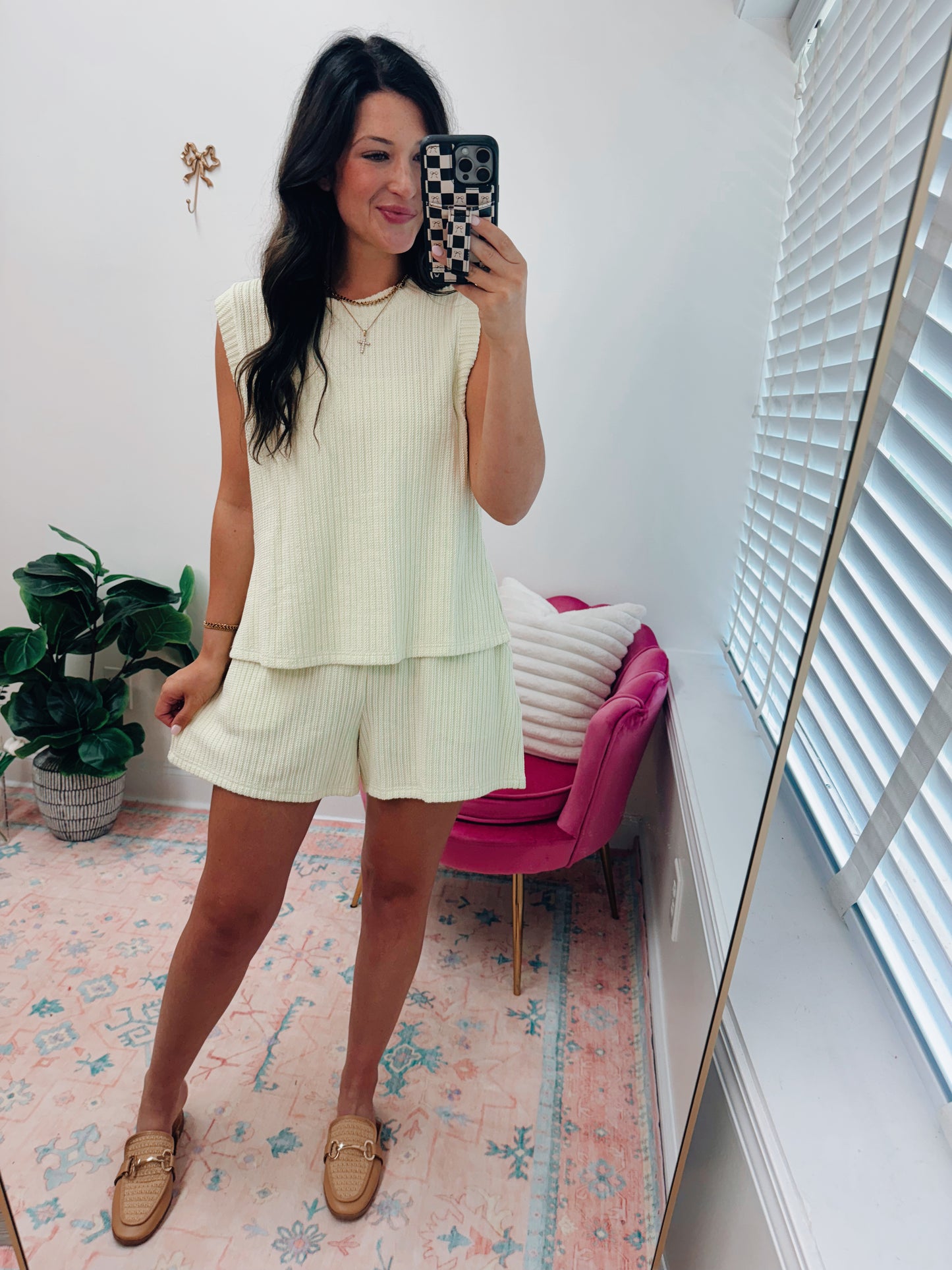 Lemon Ribbed Shorts Set