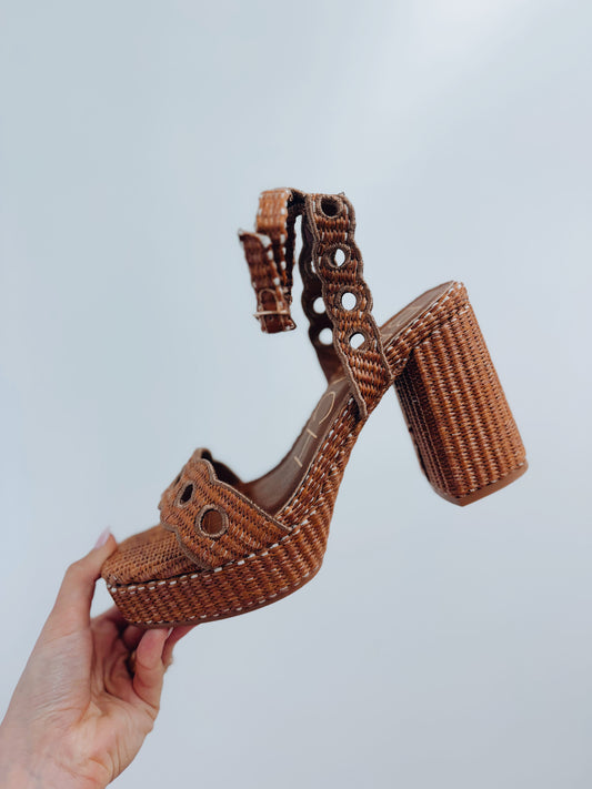Matisse Moorea Cognac Platform Heel