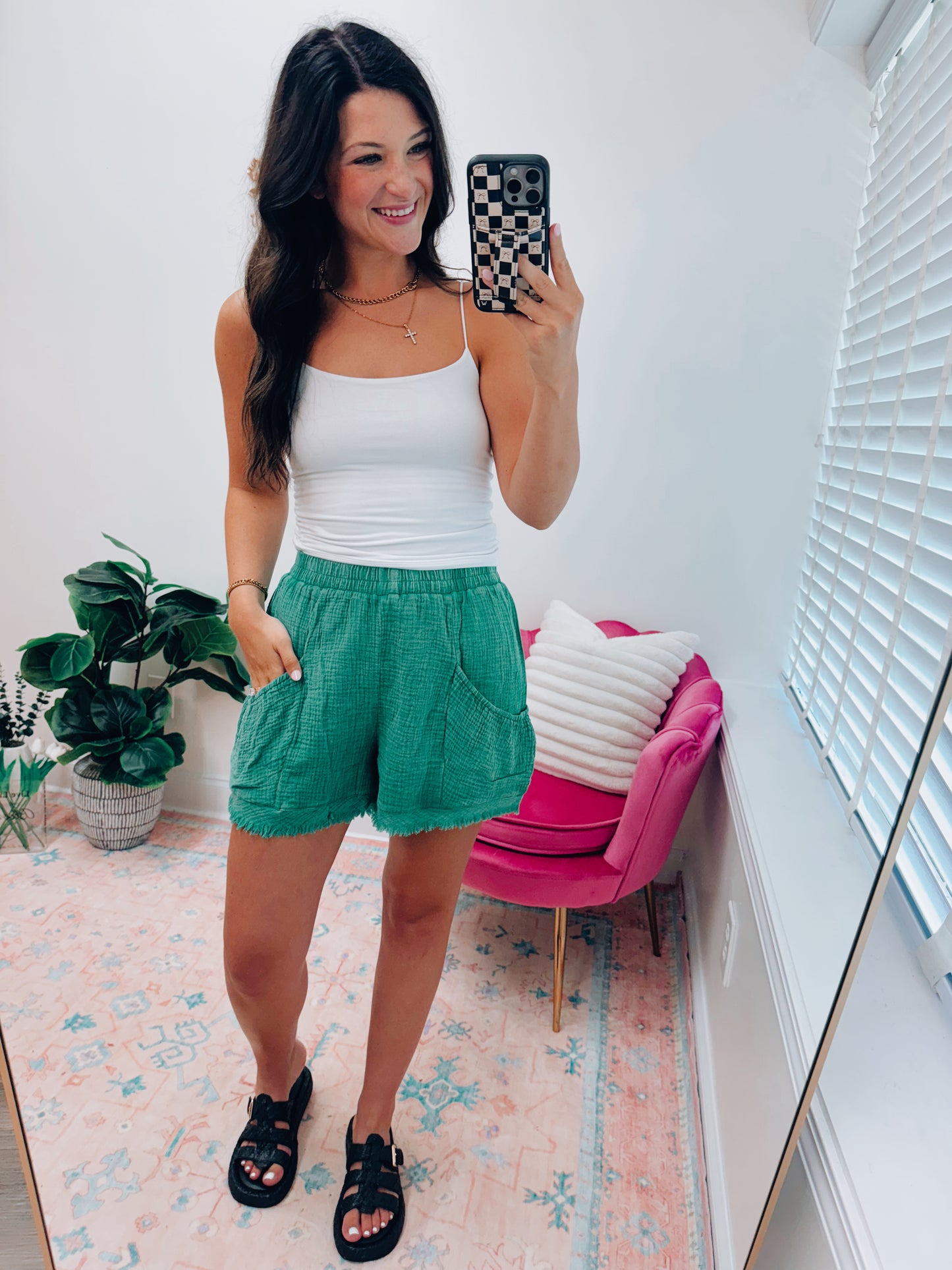 Kelly Gauze Front Pockets Shorts