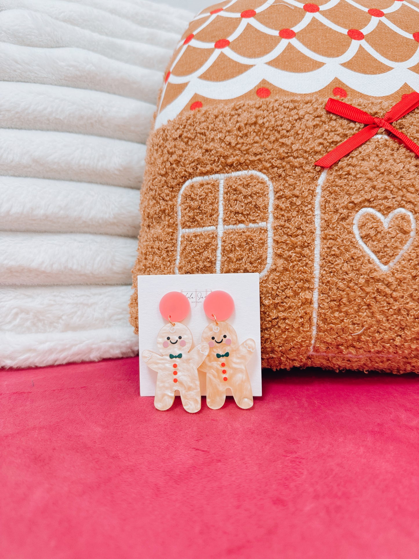 Gingerbread Man Drop Earrings
