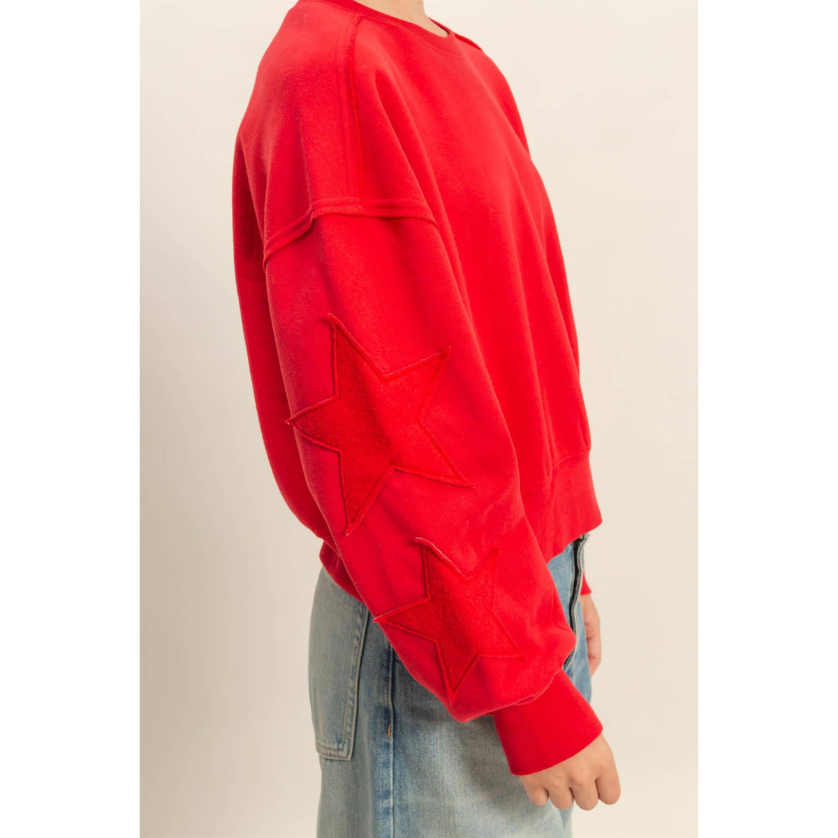 Red Star Patch Crewneck Sweatshirt