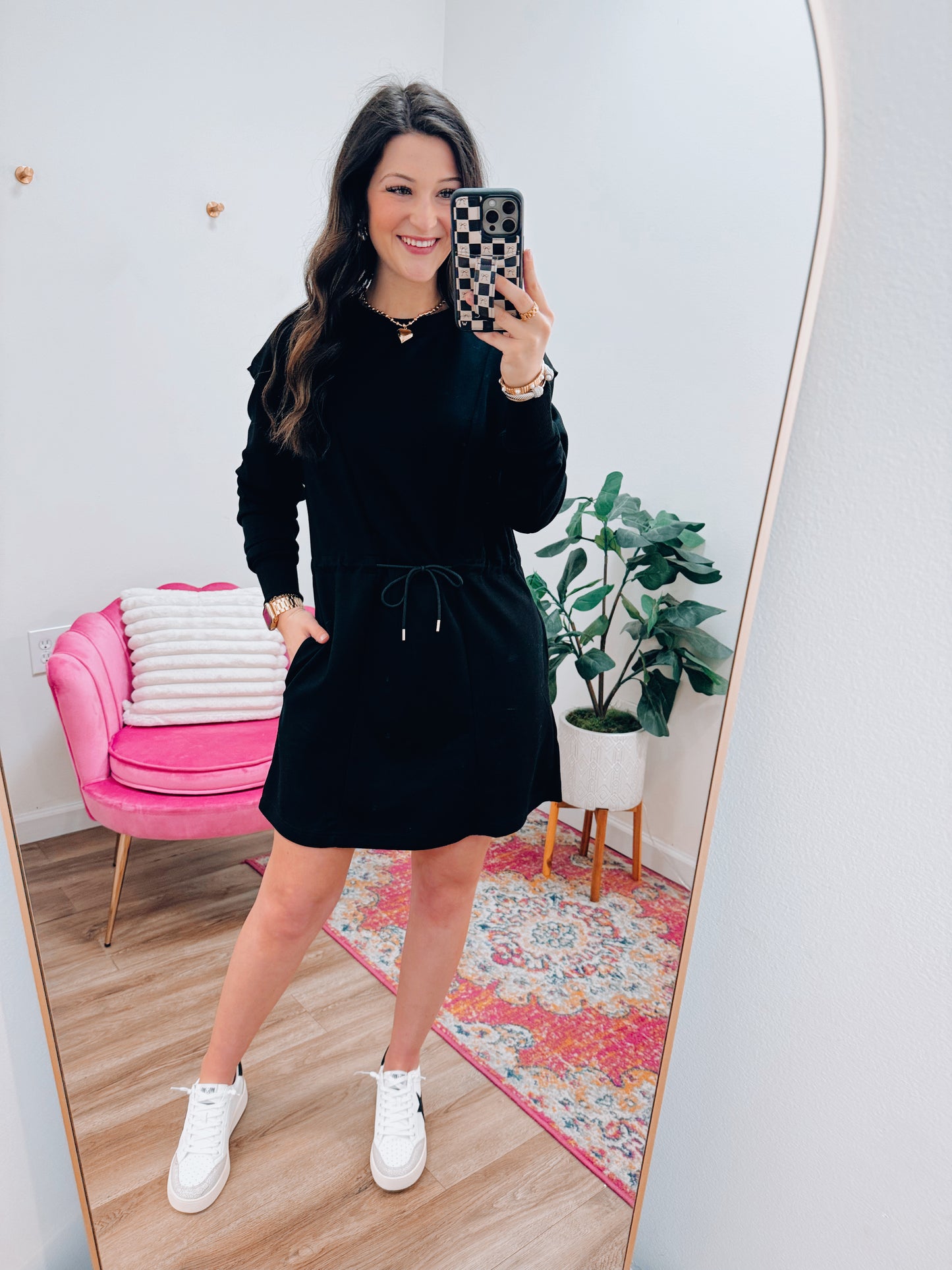 Annie Athletic Mini Dress - Black