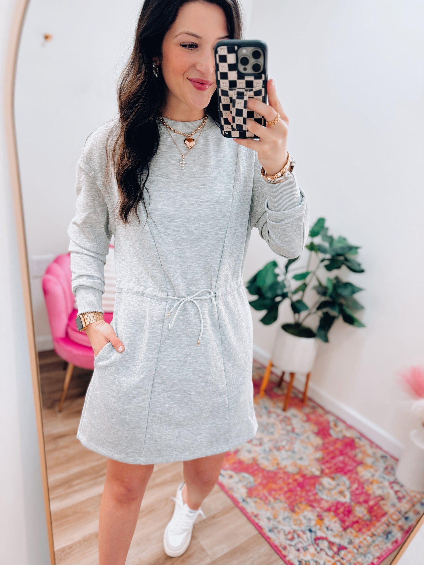 Annie Athletic Mini Dress - Heather Gray
