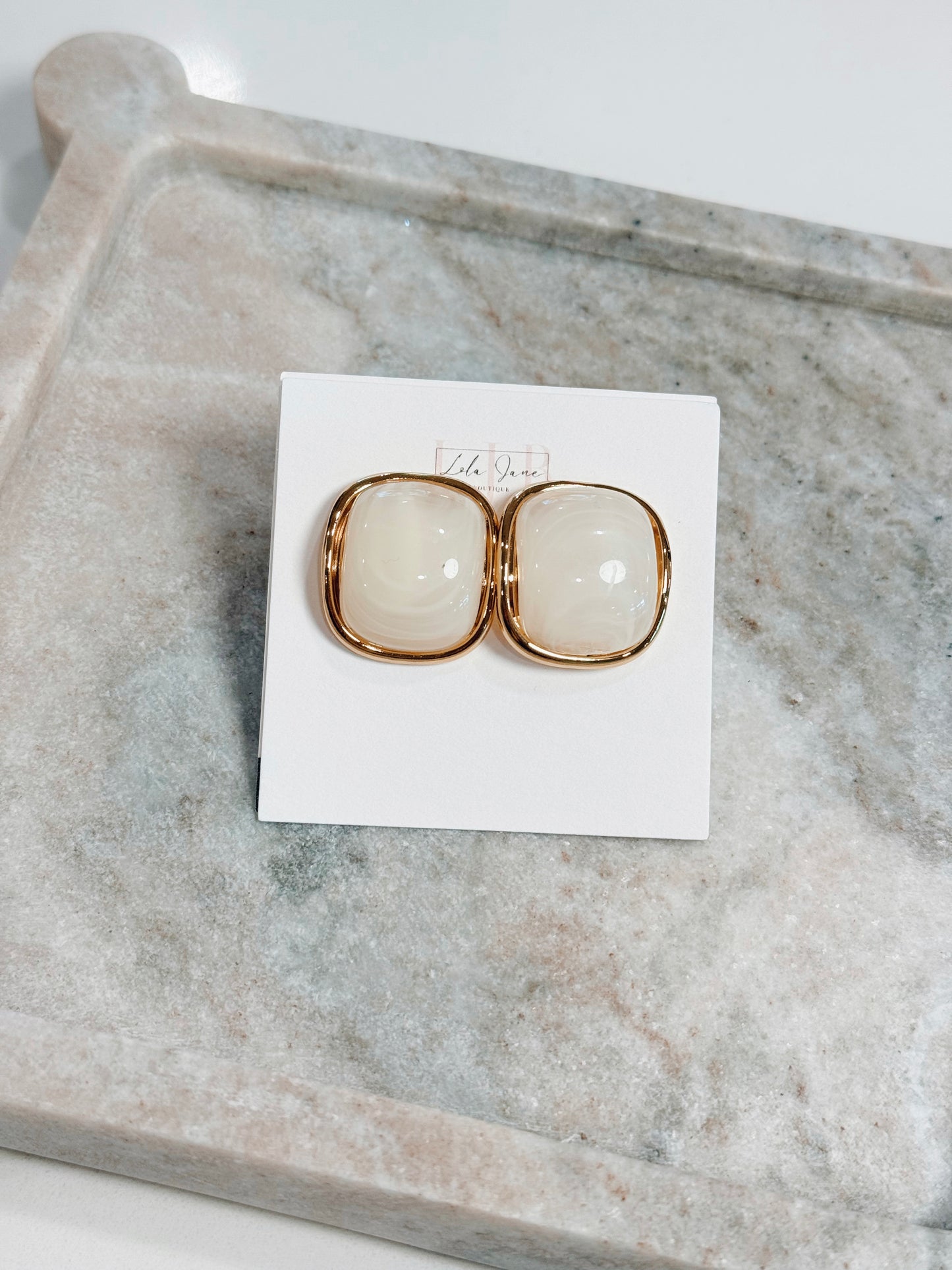 Loxley 18k Gold Plated Thick Pearl Earrings