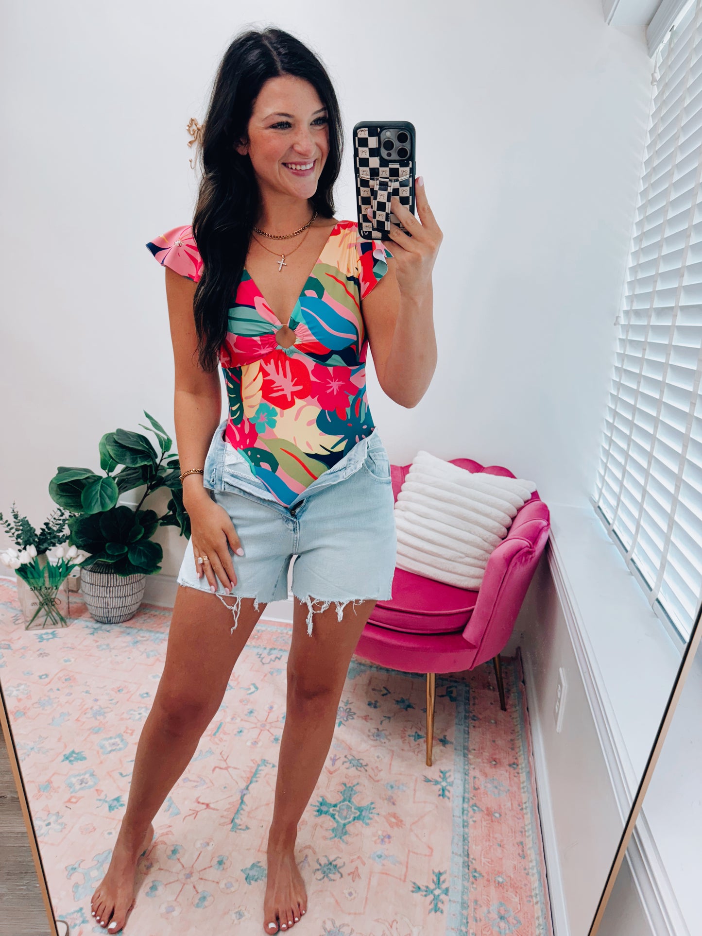 Calling Tropics Ruffle One Piece Swimsuit