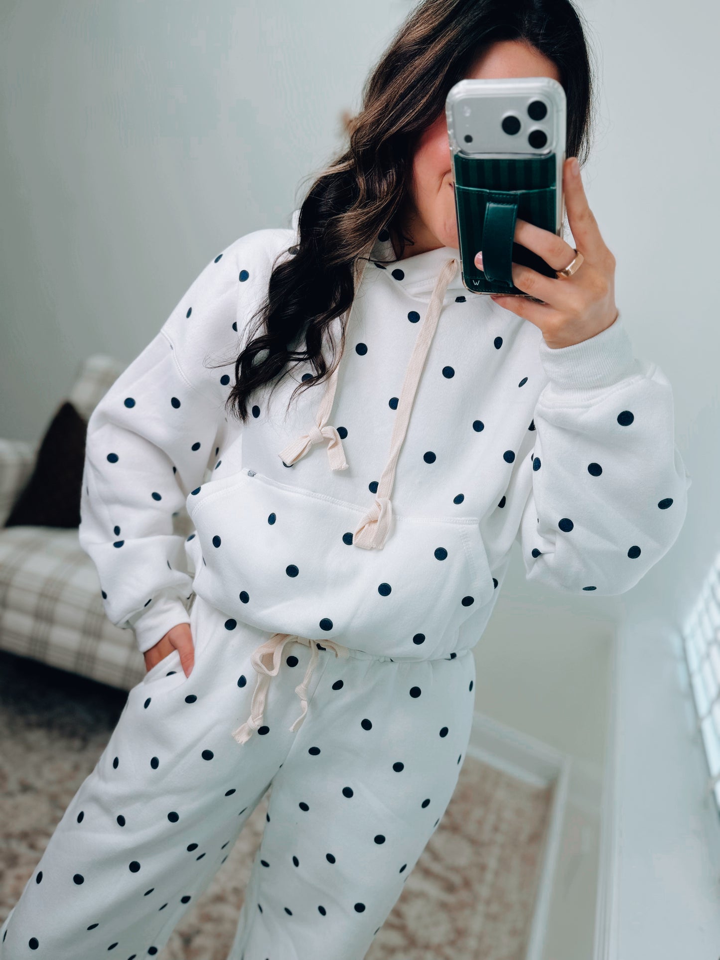 Bubble Hem Polka Dot Comfy Set