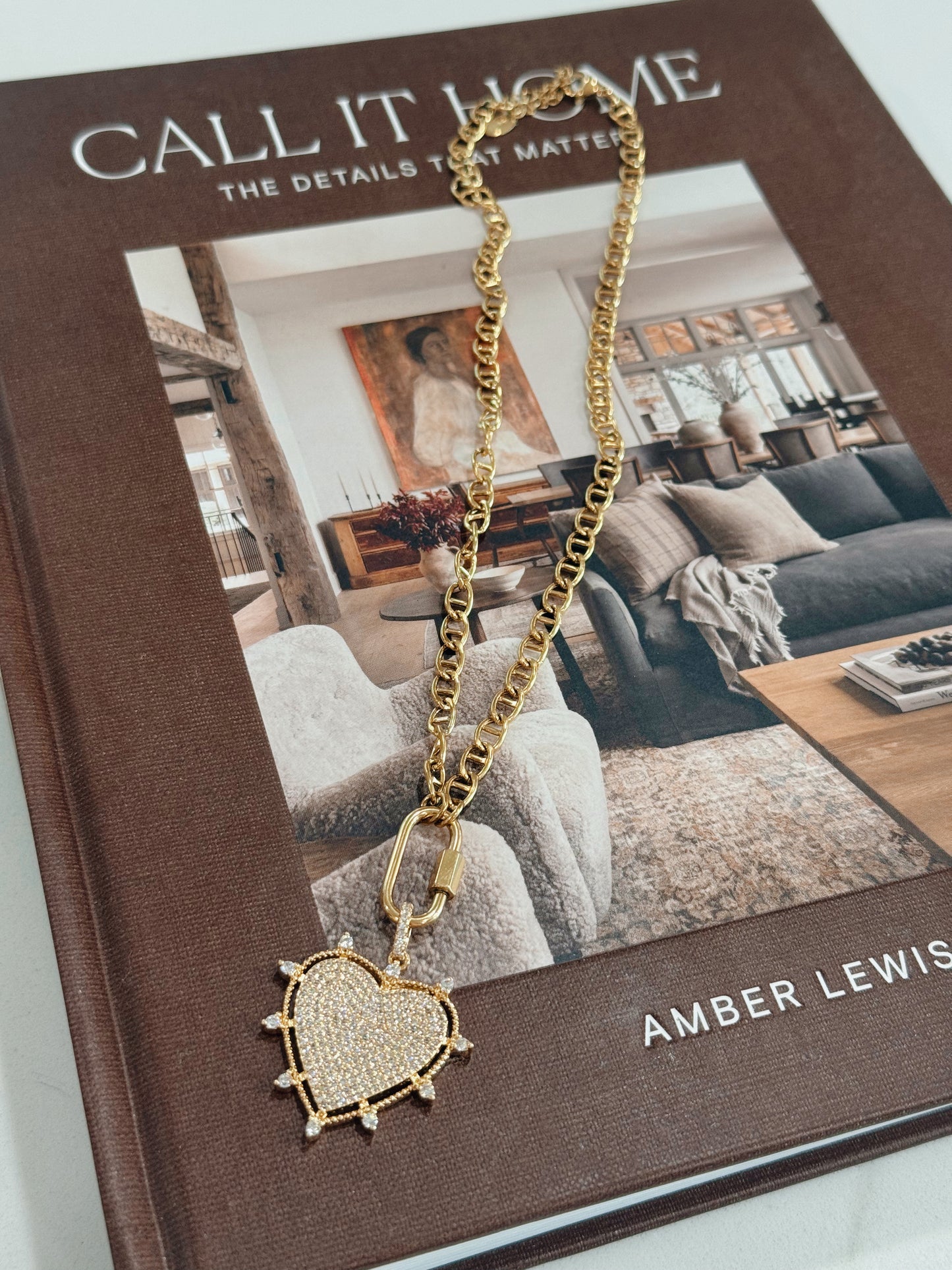 18k Gold Plated Tate Chain Heart Pendant Necklace
