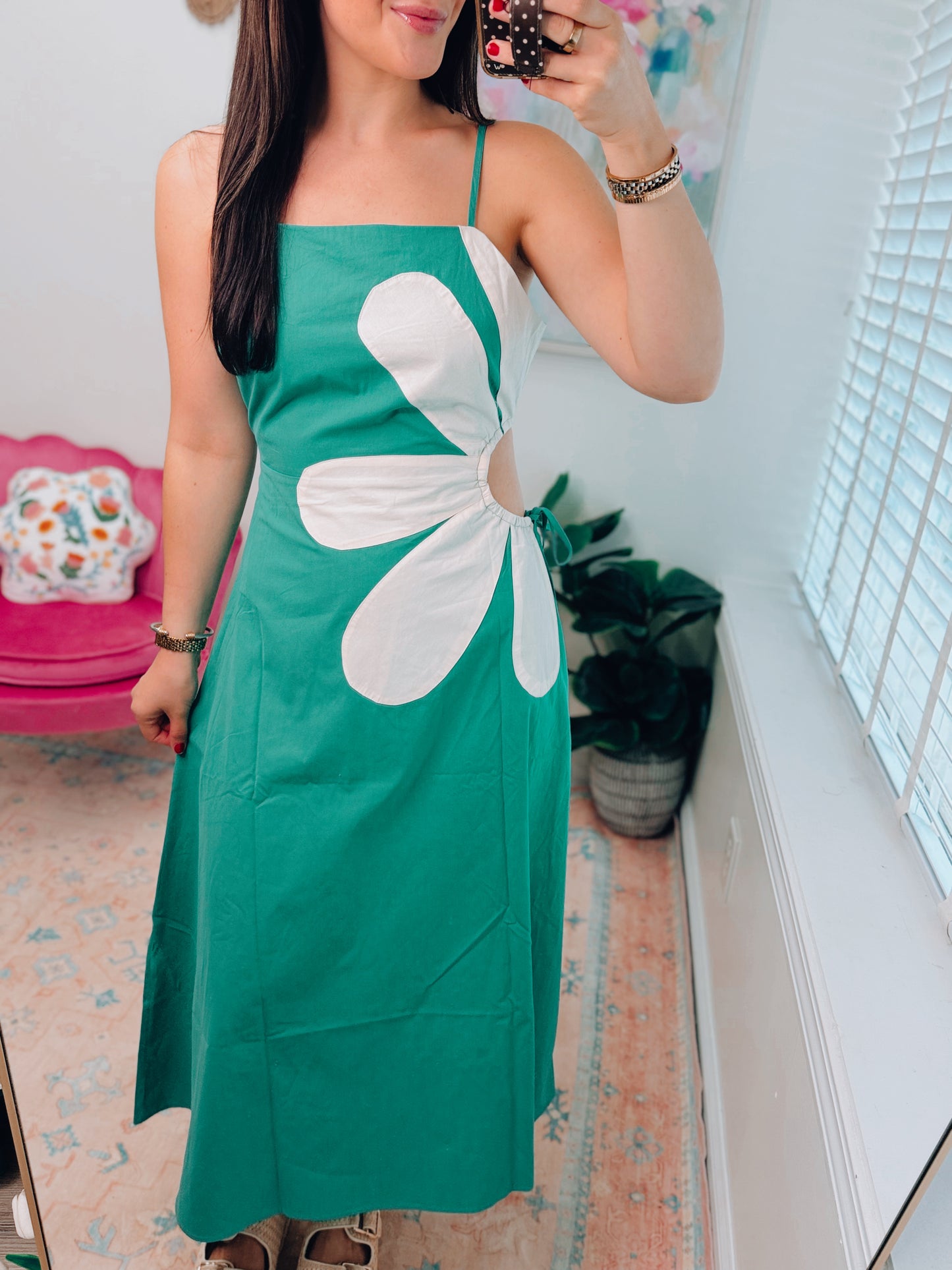 Side Floral Kelly Midi Dress