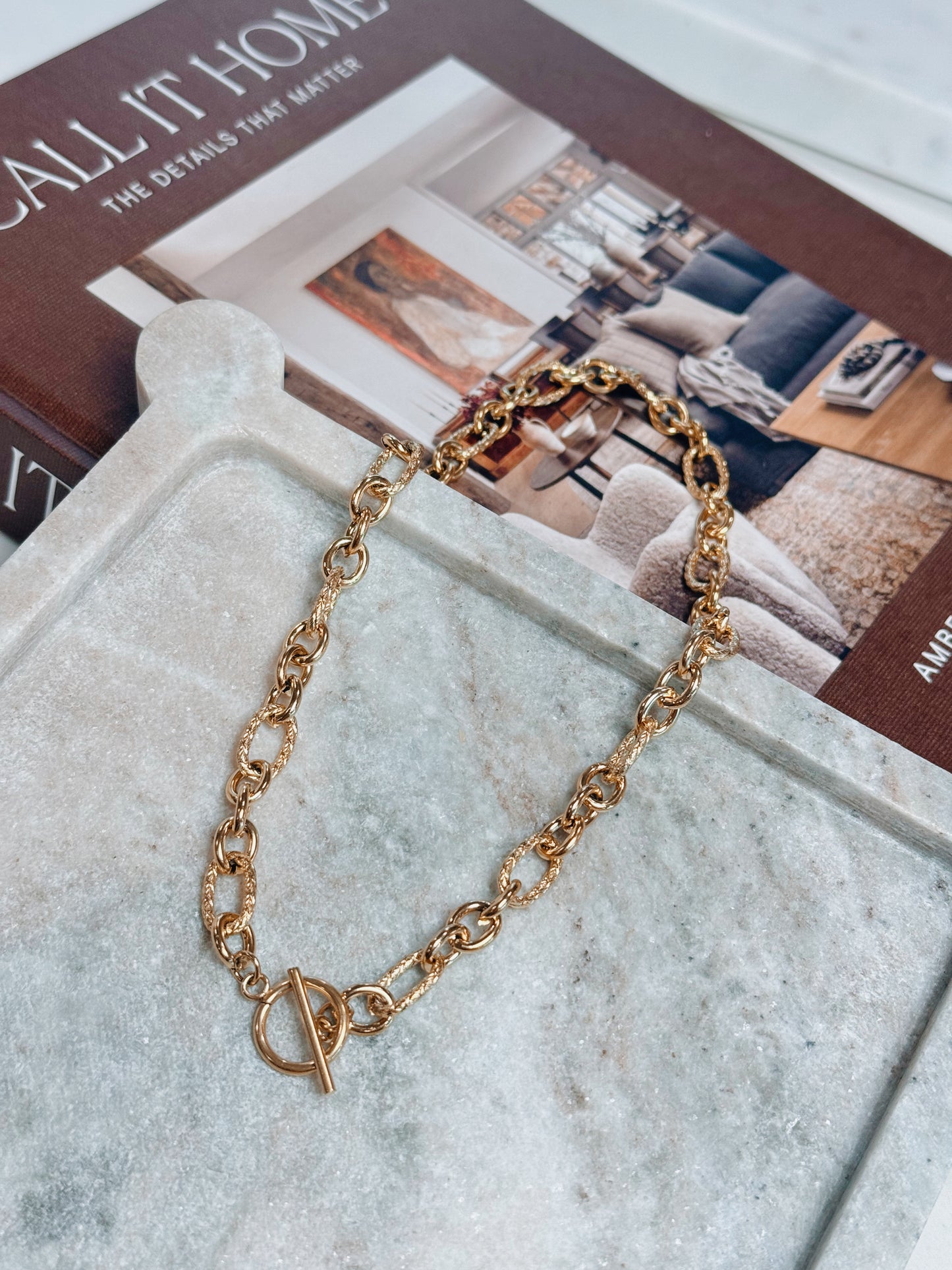 Beau 18k Gold Plated Chain Link Necklace