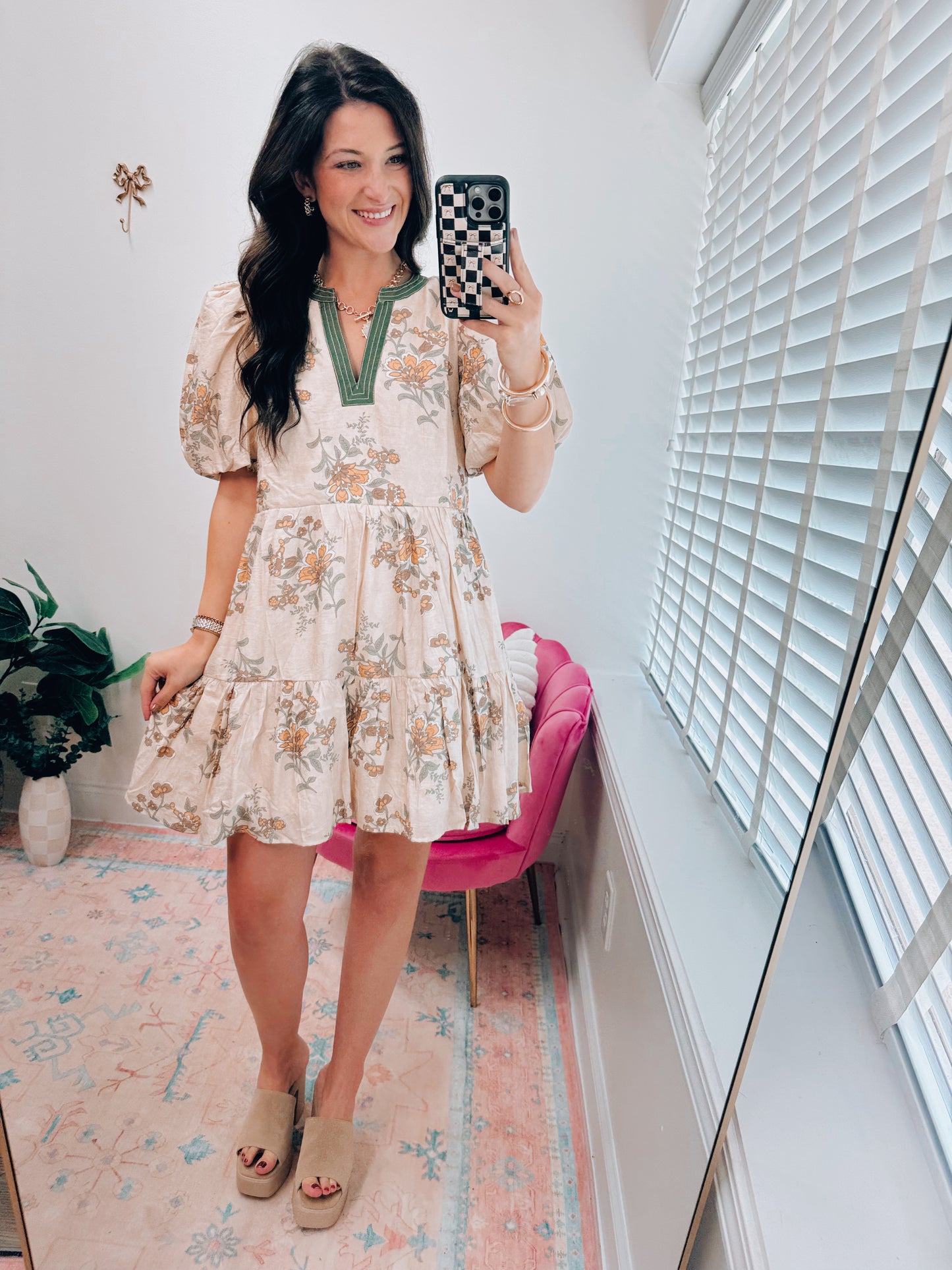 Emerson Ecru Floral Mini Dress