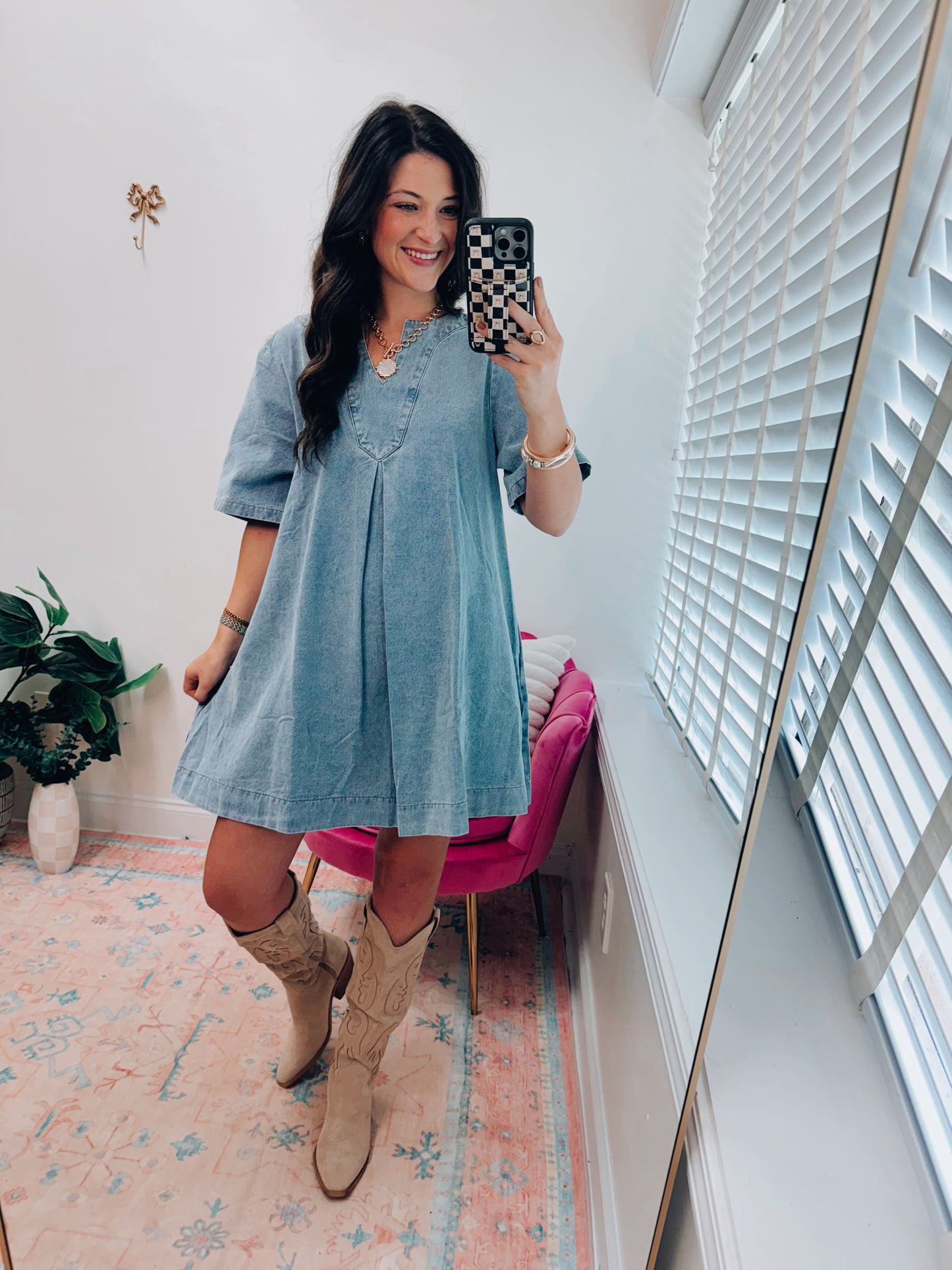 Knox Denim Collar Mini Dress
