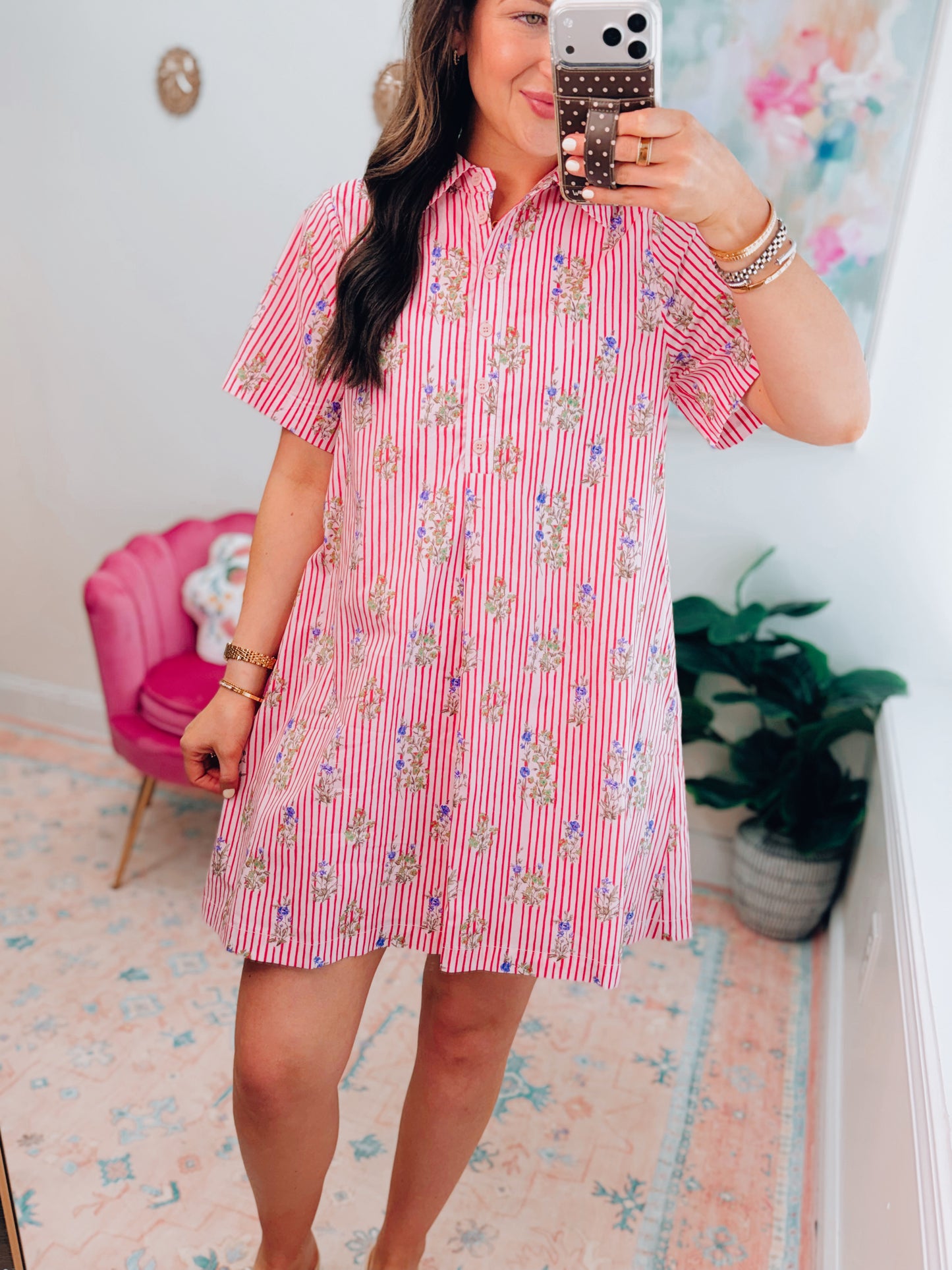 Soho Floral Striped Mini Dress