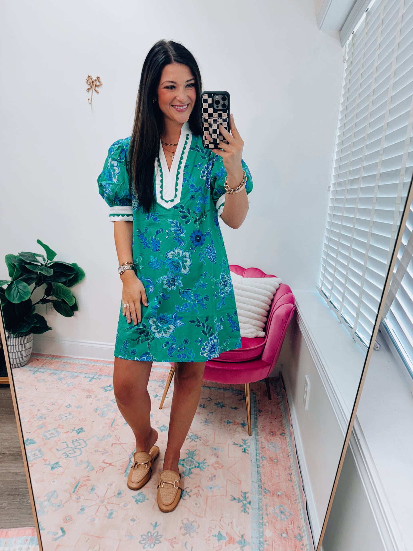 Avianna Green Scallop Mini Dress