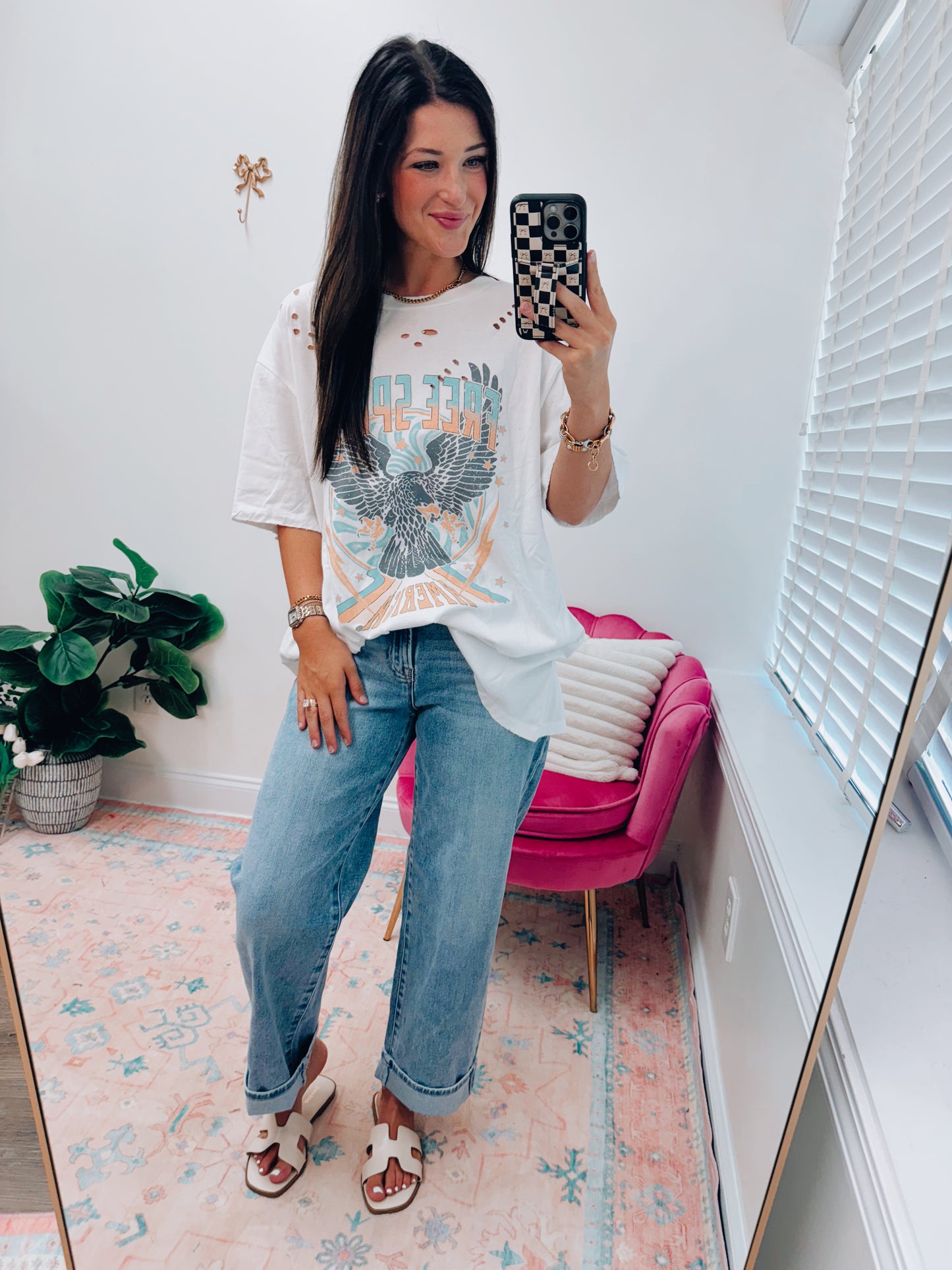 Free Spirit Distressed Graphic Tee