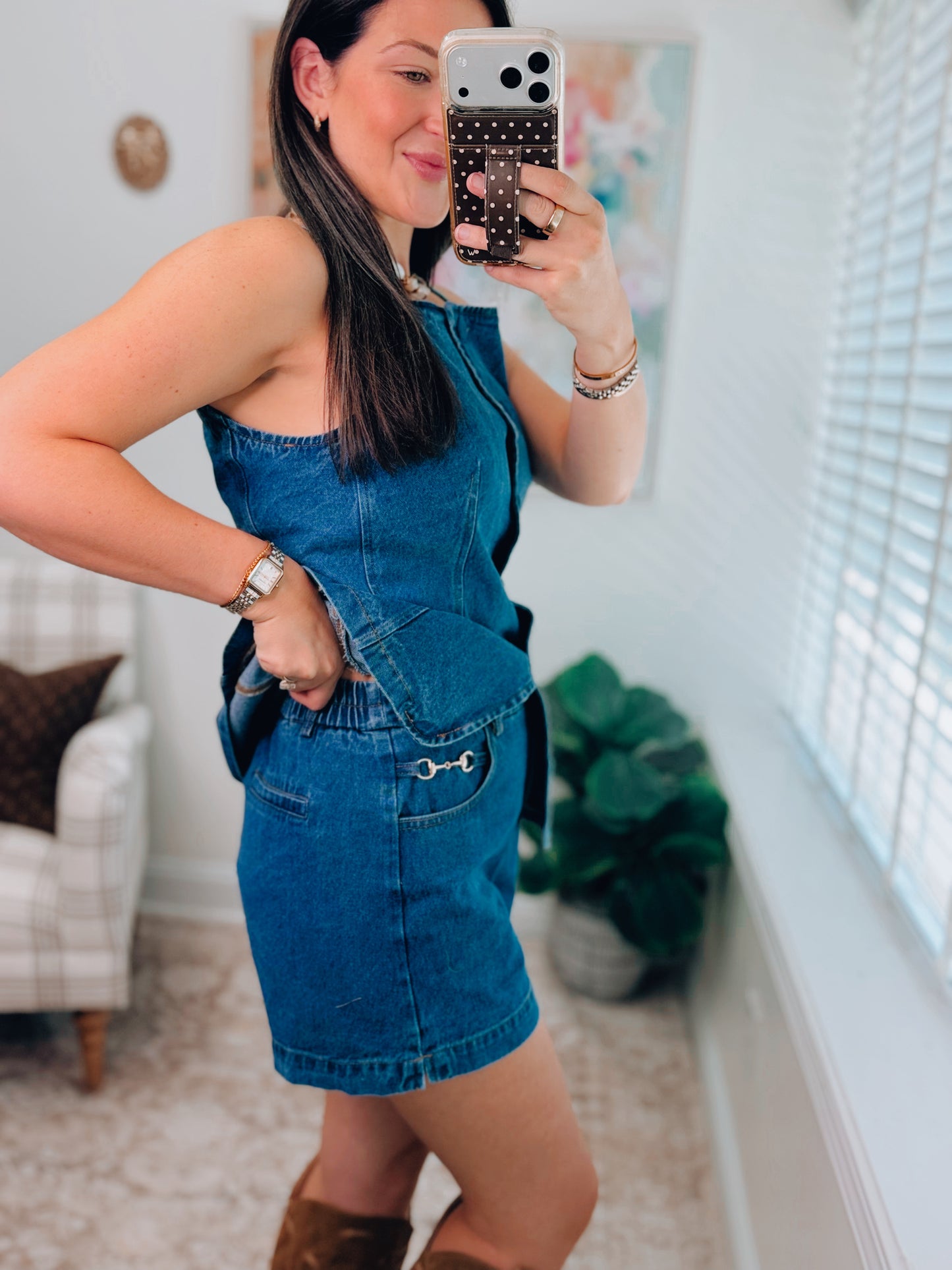 Wren Horsebit Denim Shorts