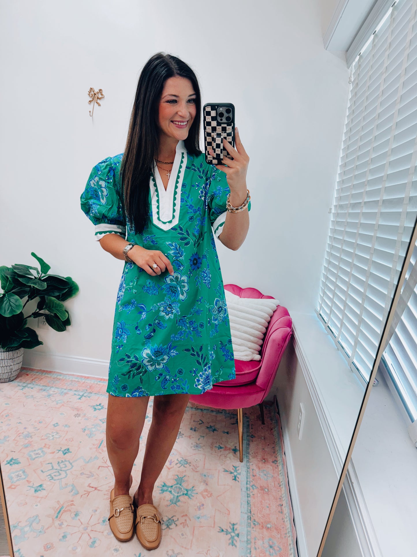 Avianna Green Scallop Mini Dress