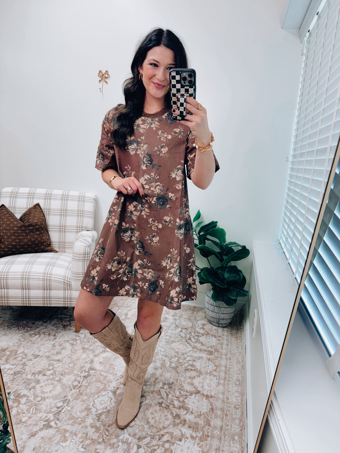 Remi Floral Denim Mini Dress