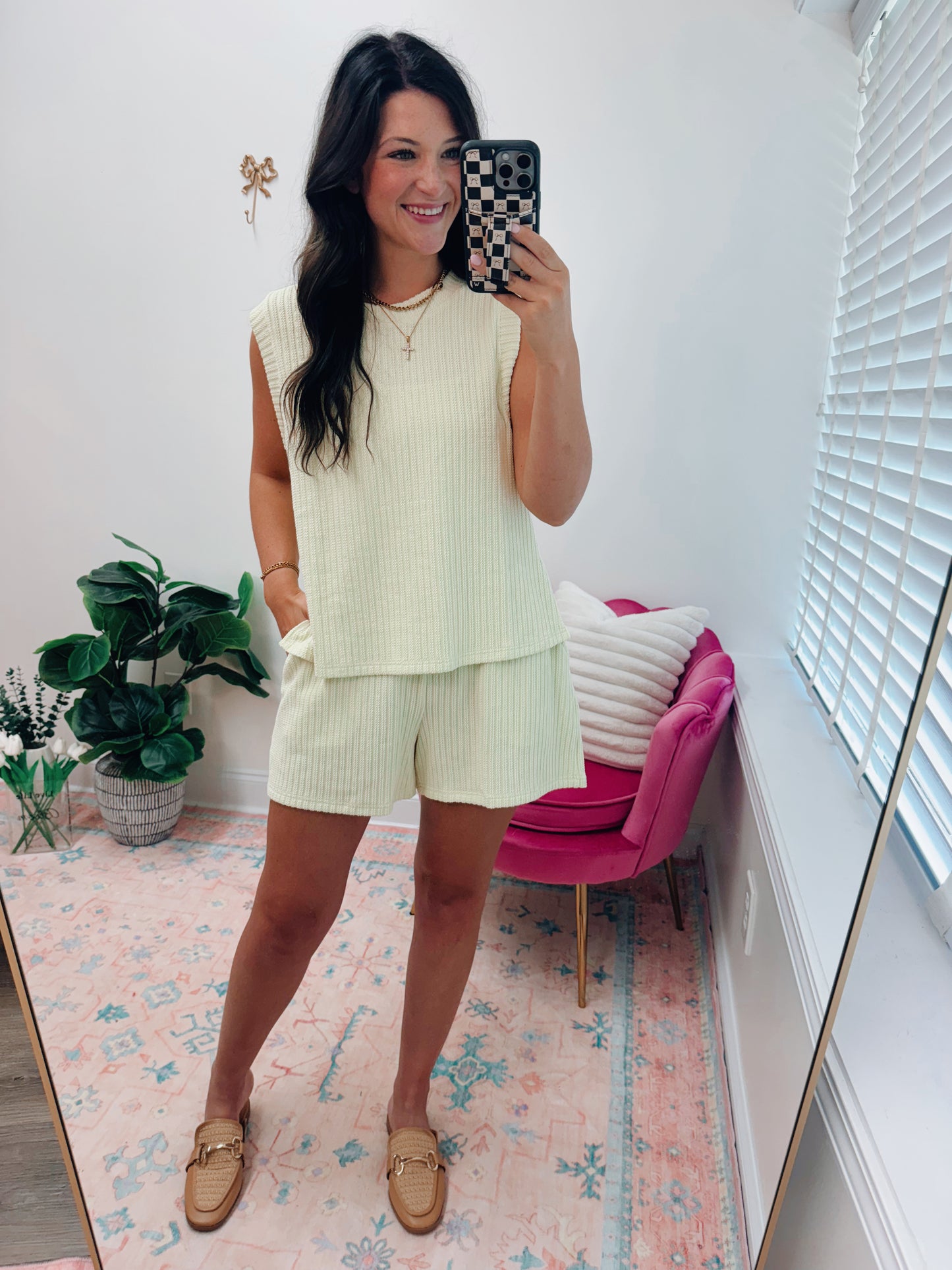 Lemon Ribbed Shorts Set