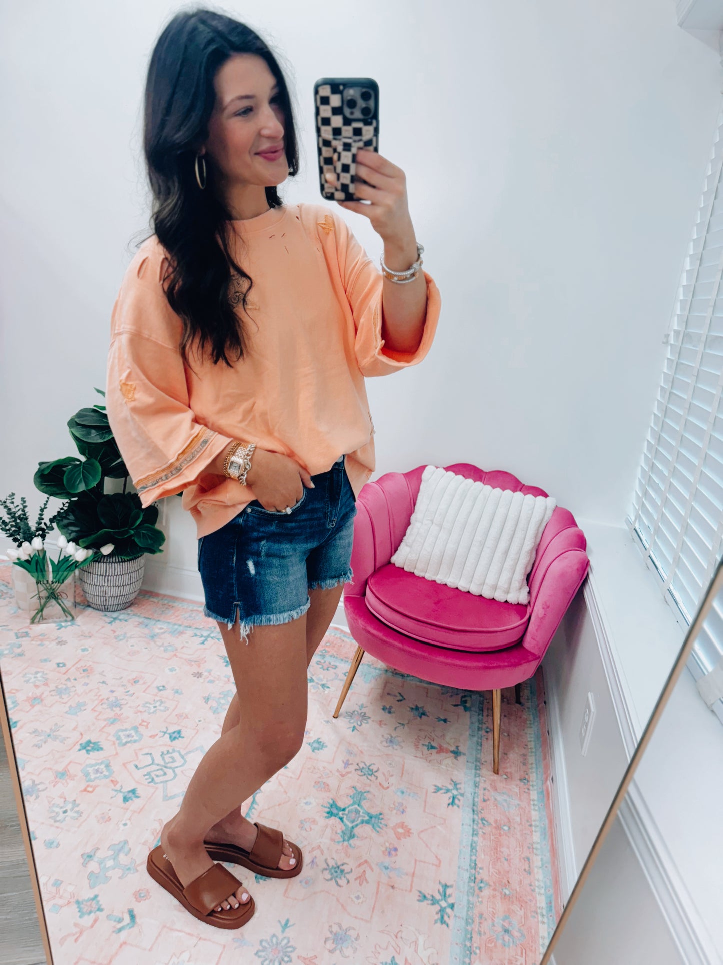 Risen Rylie Dark Denim Shorts