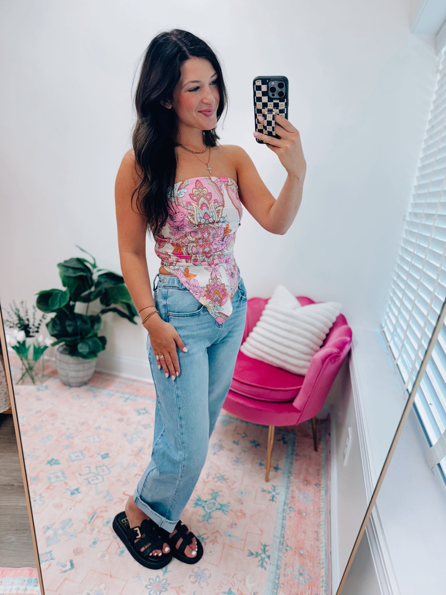 Retro Vintage Bandana Floral Tube Top