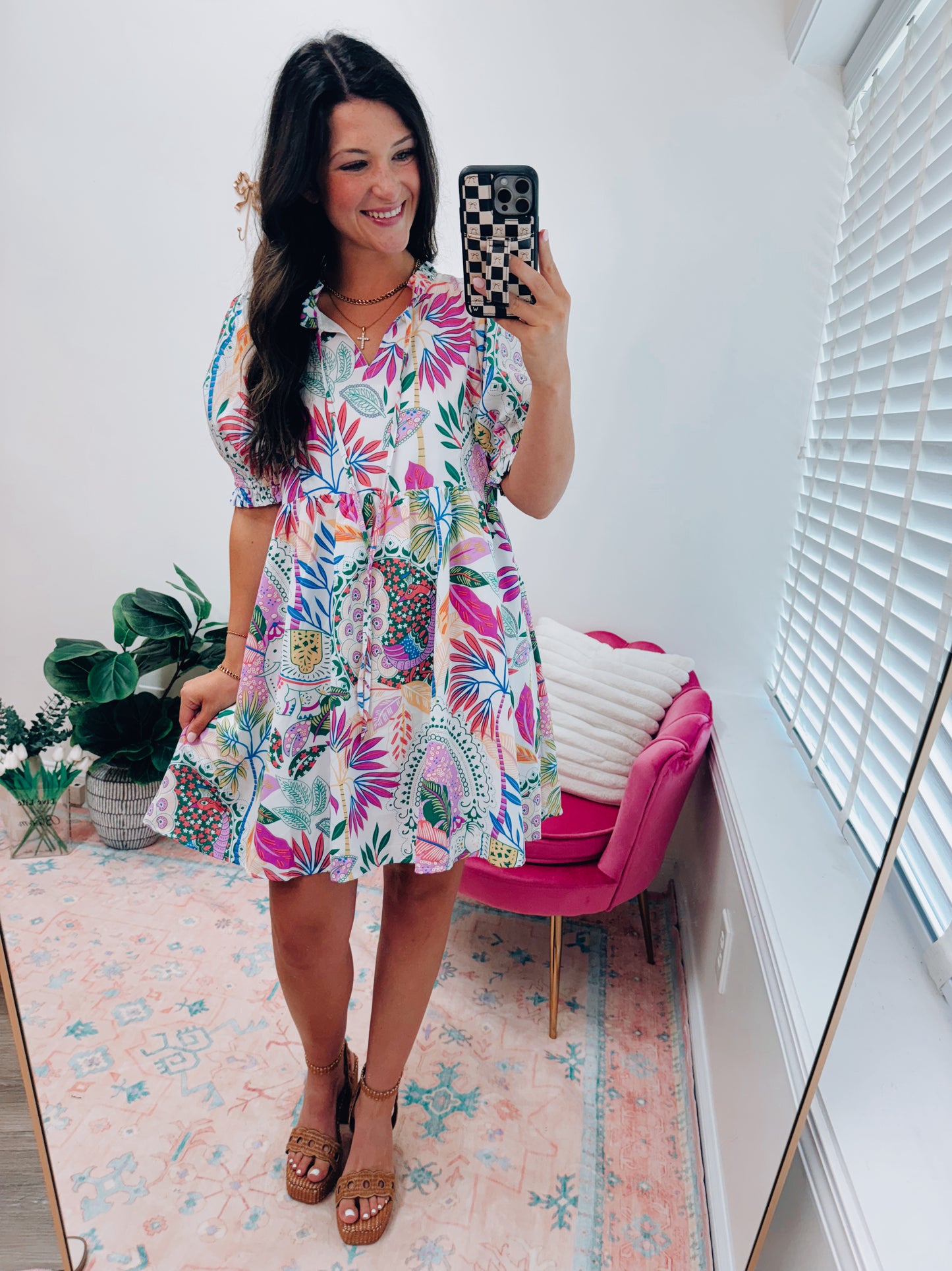 Feels Right Tropical Mini Dress