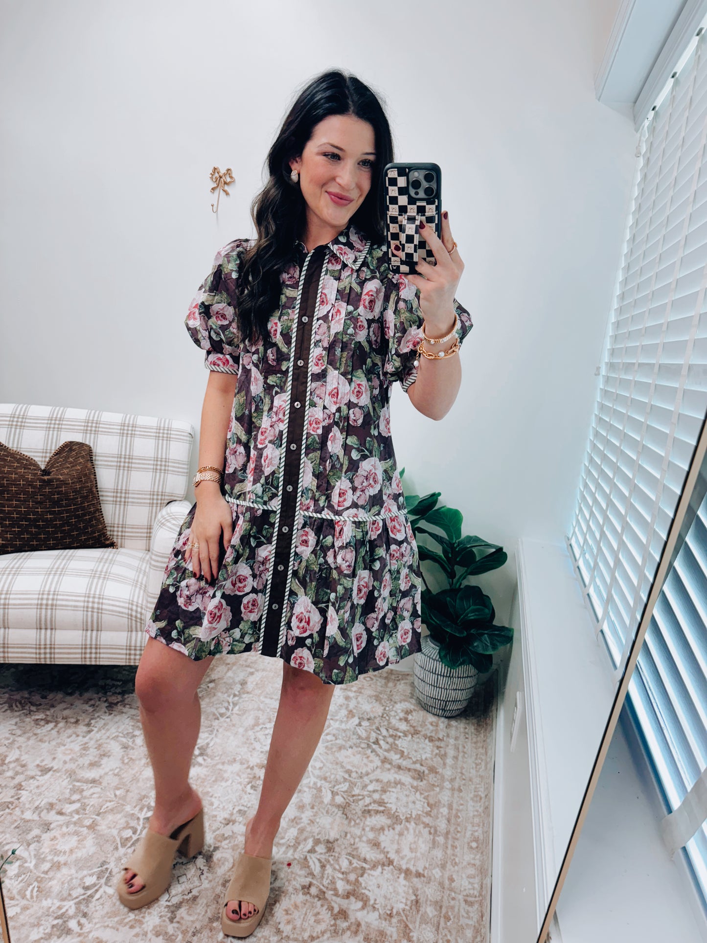 Adley Floral Combo Mini Dress