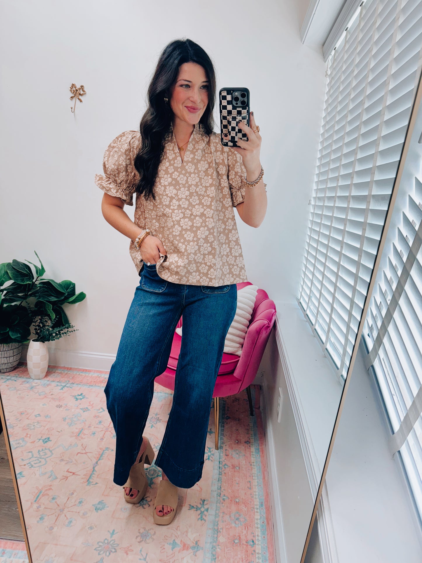 Floral Jacquard Textured Top
