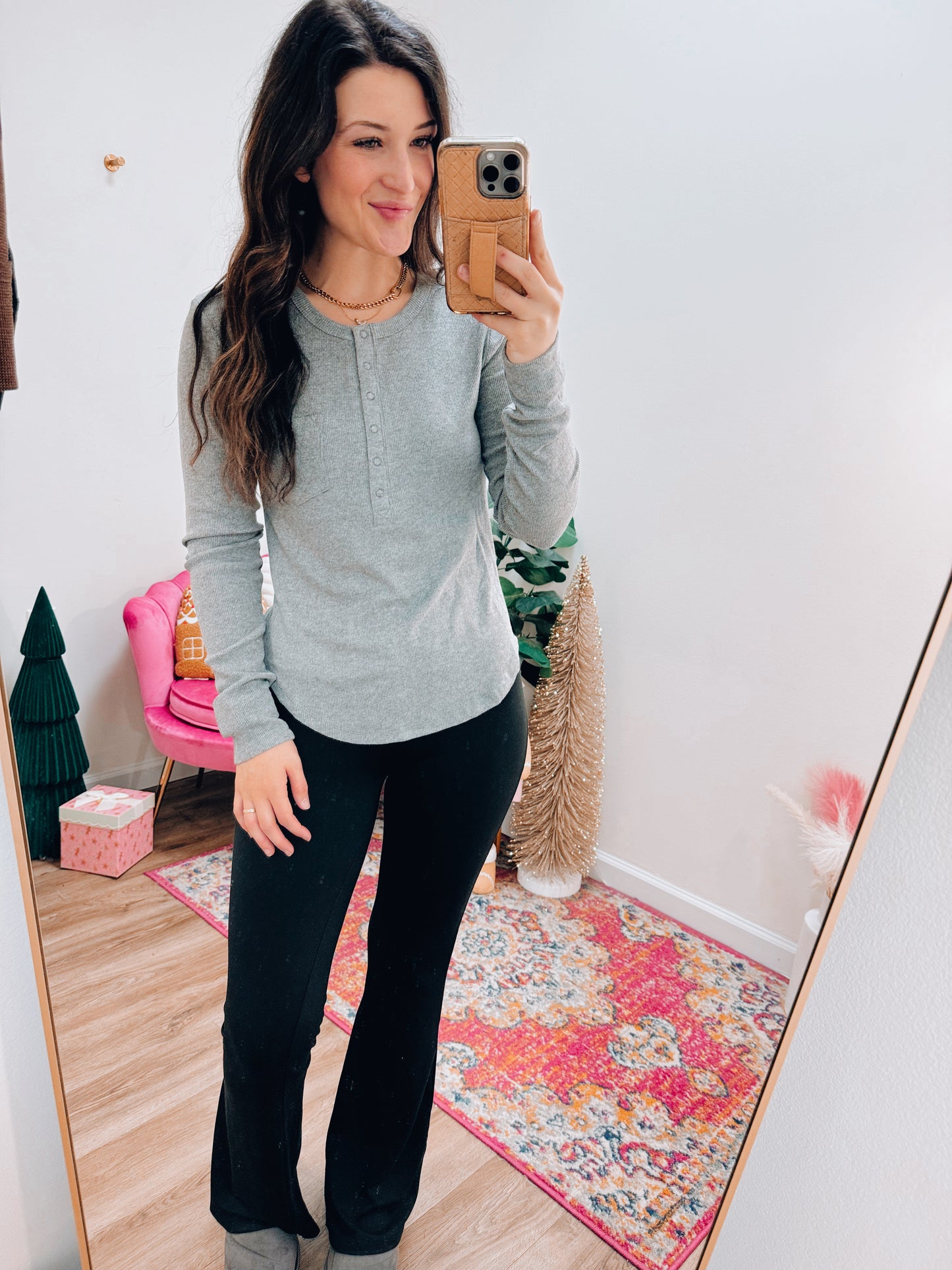 Thermal Soft Button Top - Gray