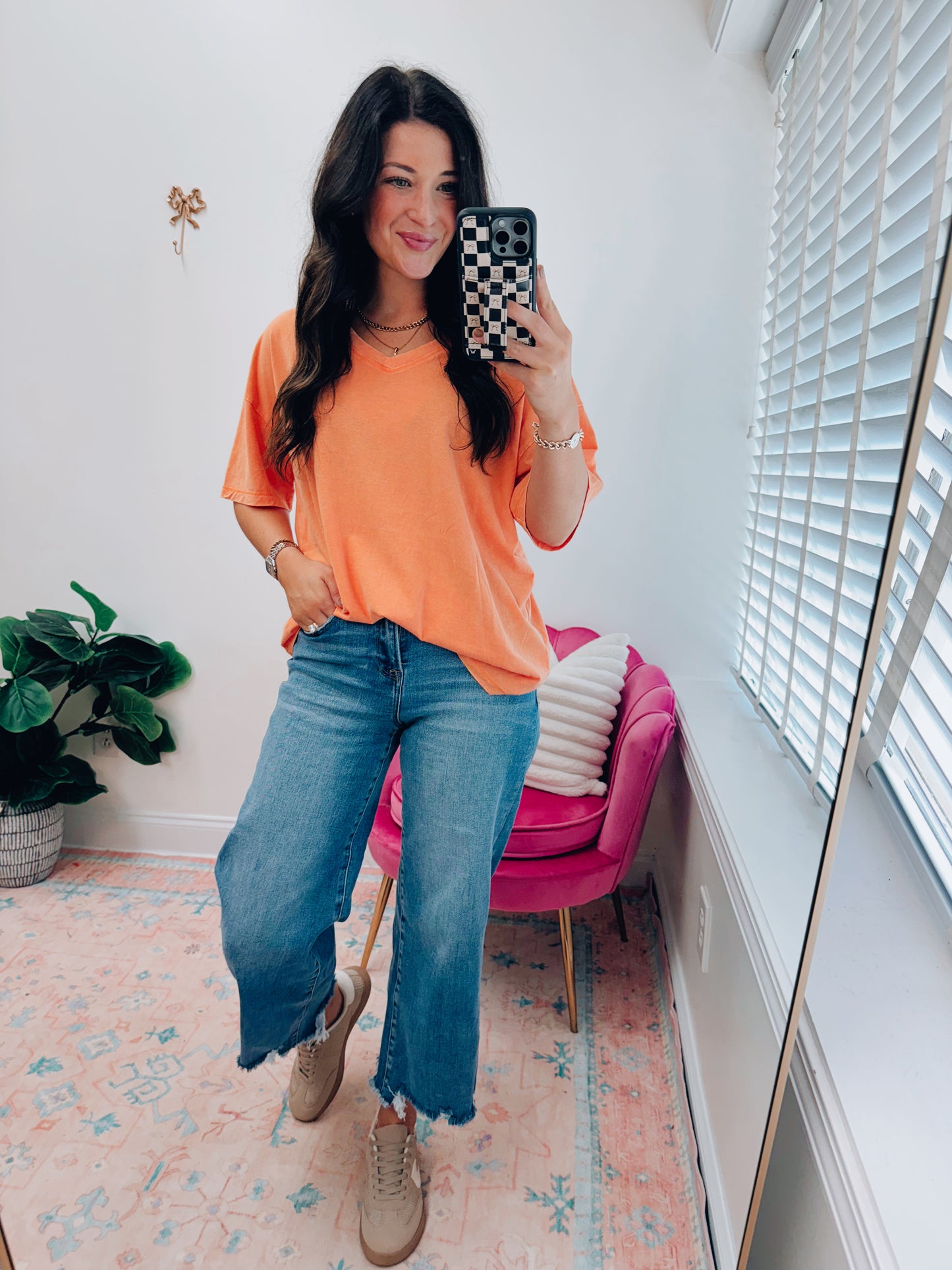 Cantaloupe V Mineral Wash Tee
