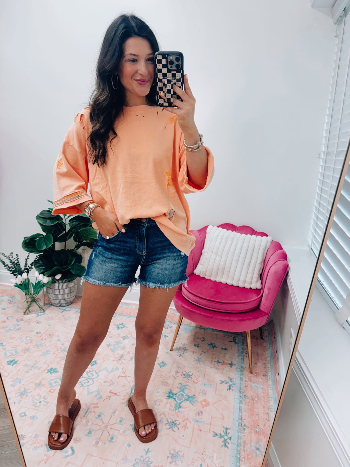 Risen Rylie Dark Denim Shorts