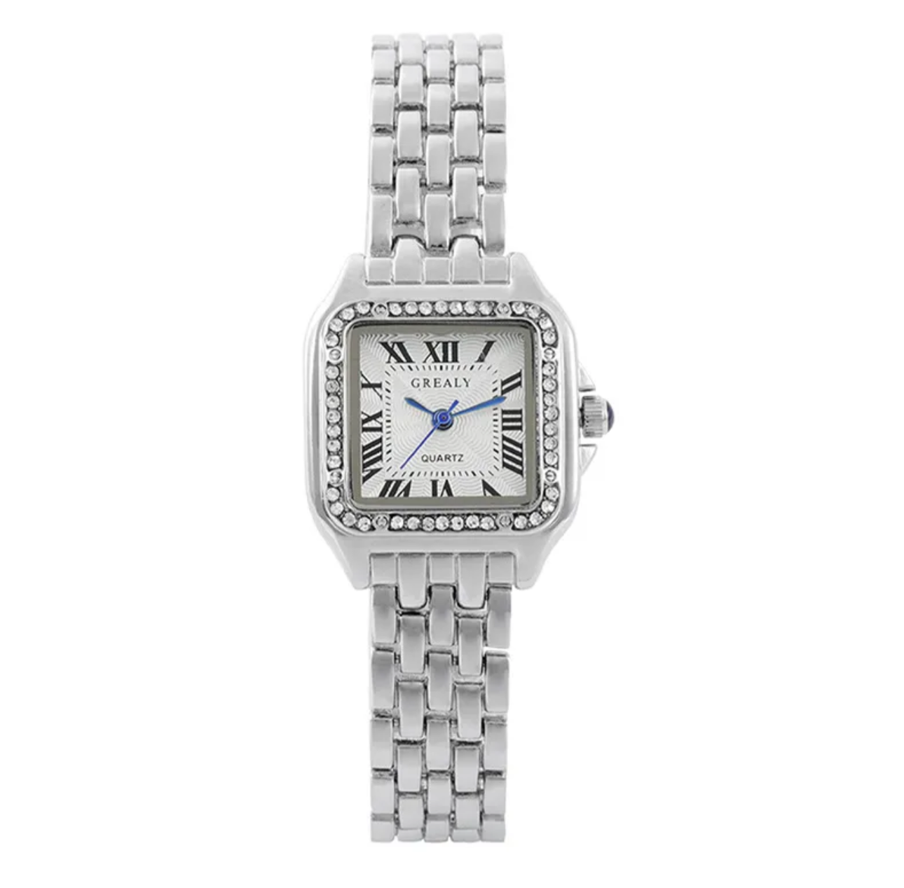 Vintage Style Silver Diamond Watch