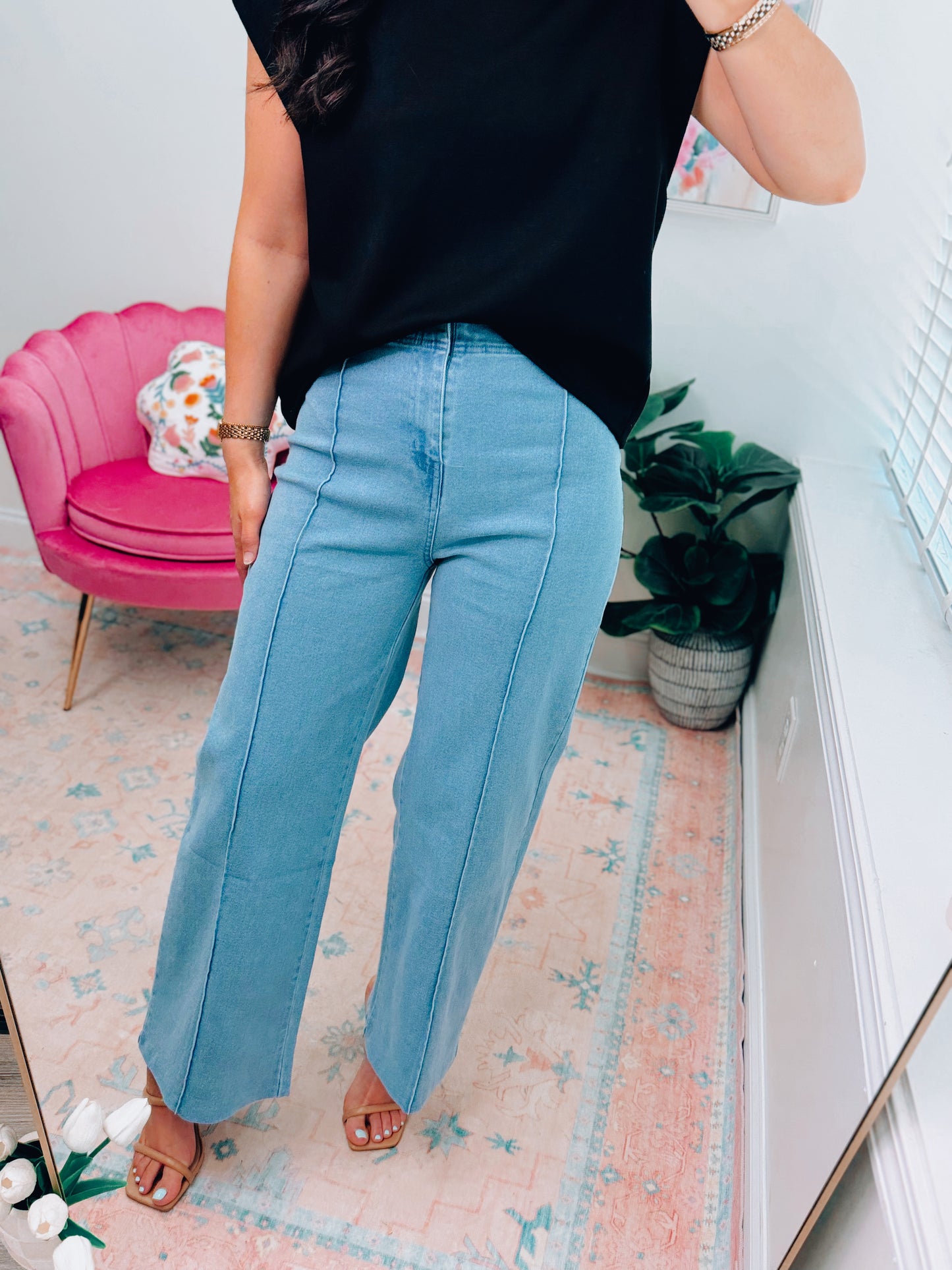 LT Pleated No Button Denim