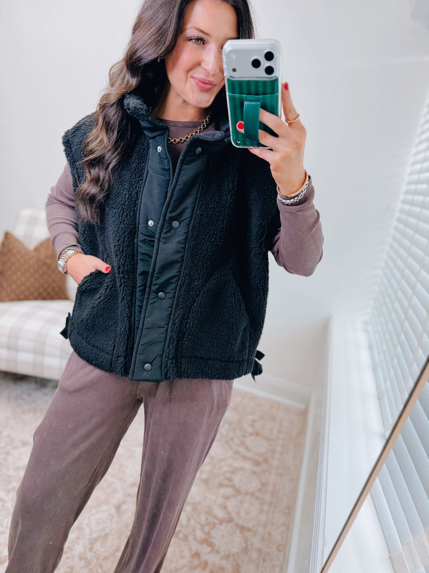 Teddy Sherpa Vest - Black