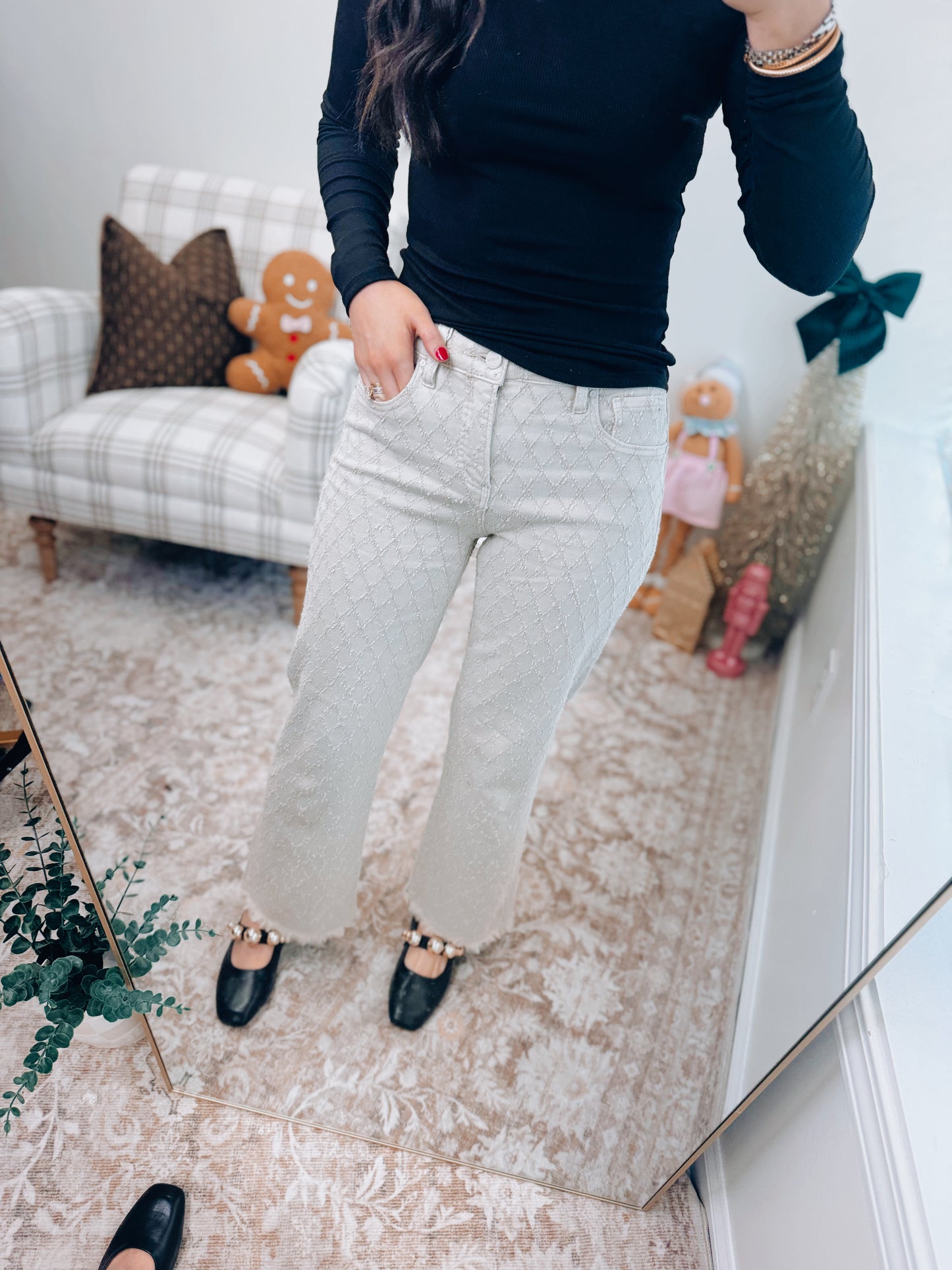 Winter Birch Risen Tummy Control Textured Denim