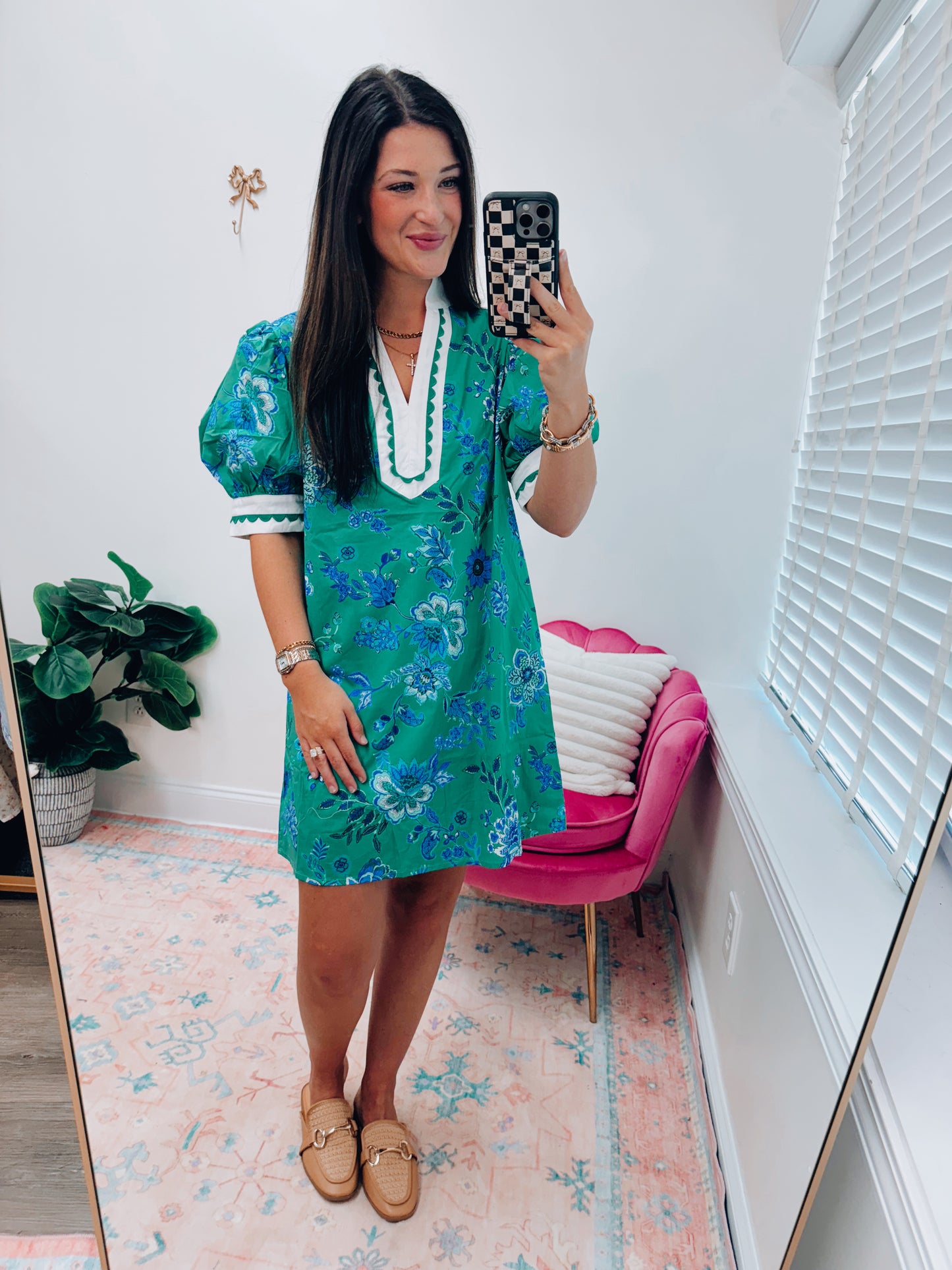 Avianna Green Scallop Mini Dress