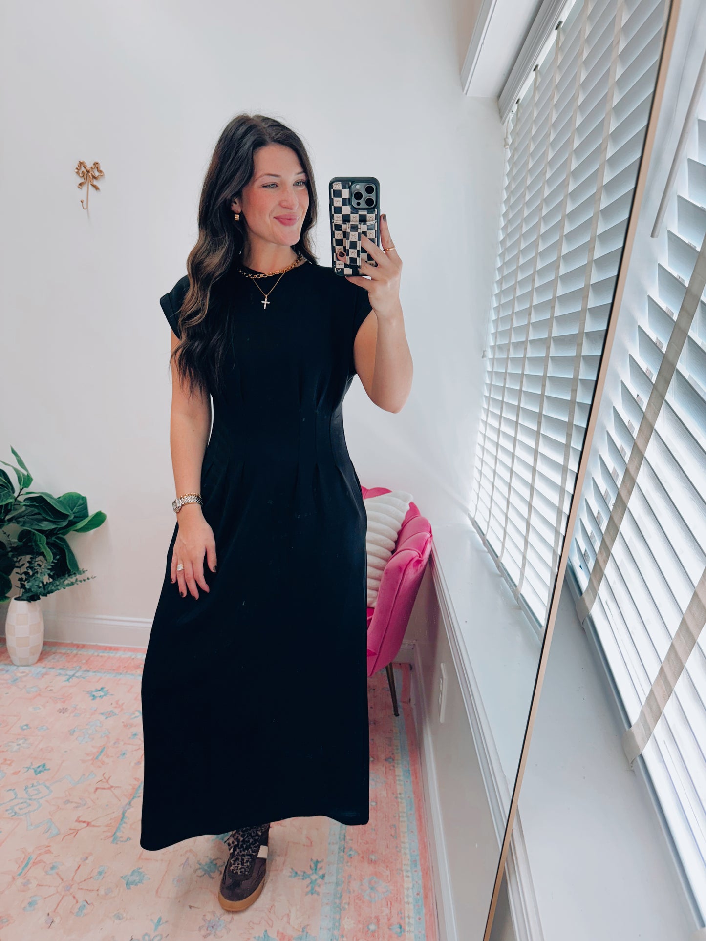 Zara Pleated Waist Midi Dress