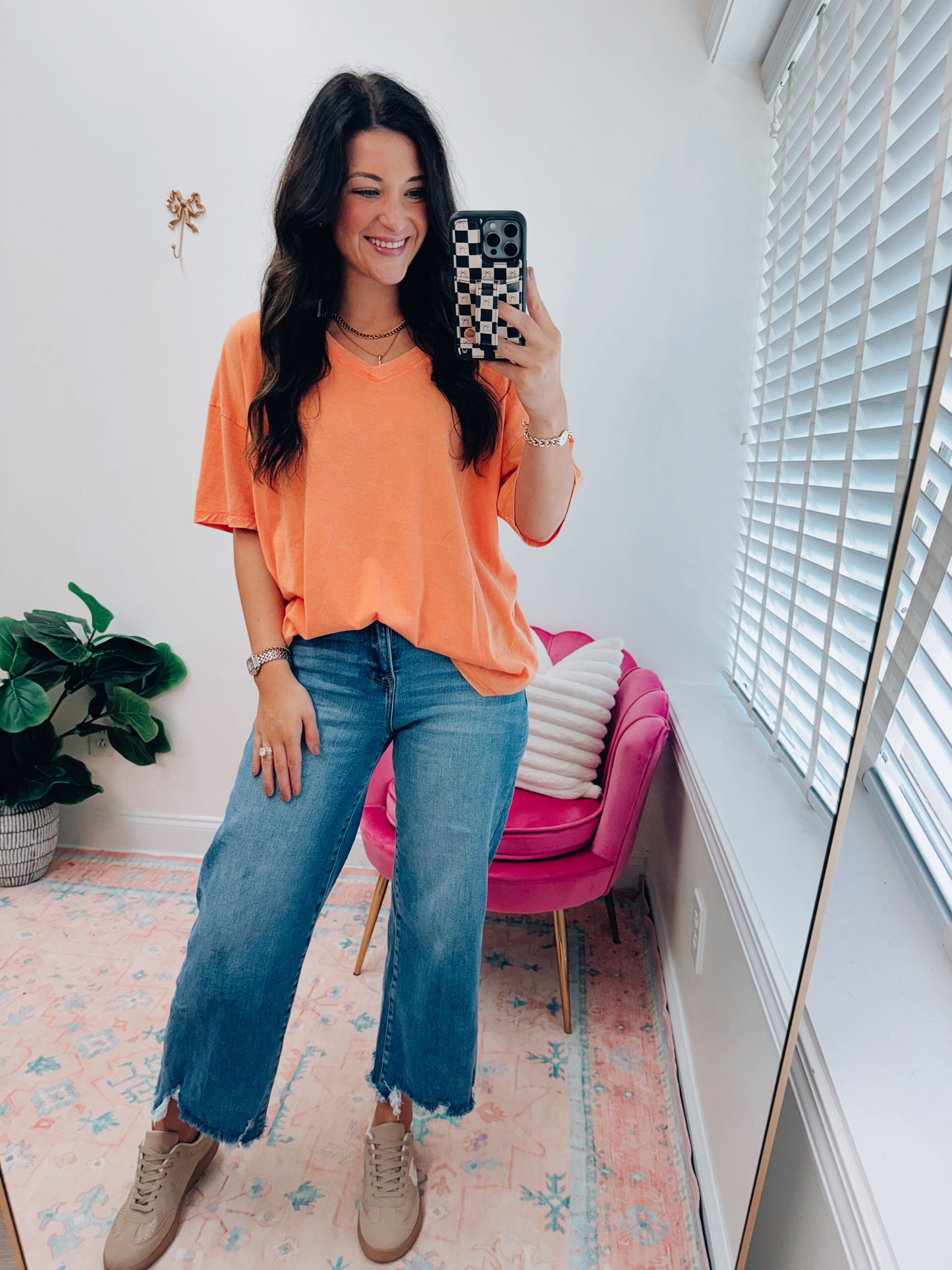 Cantaloupe V Mineral Wash Tee