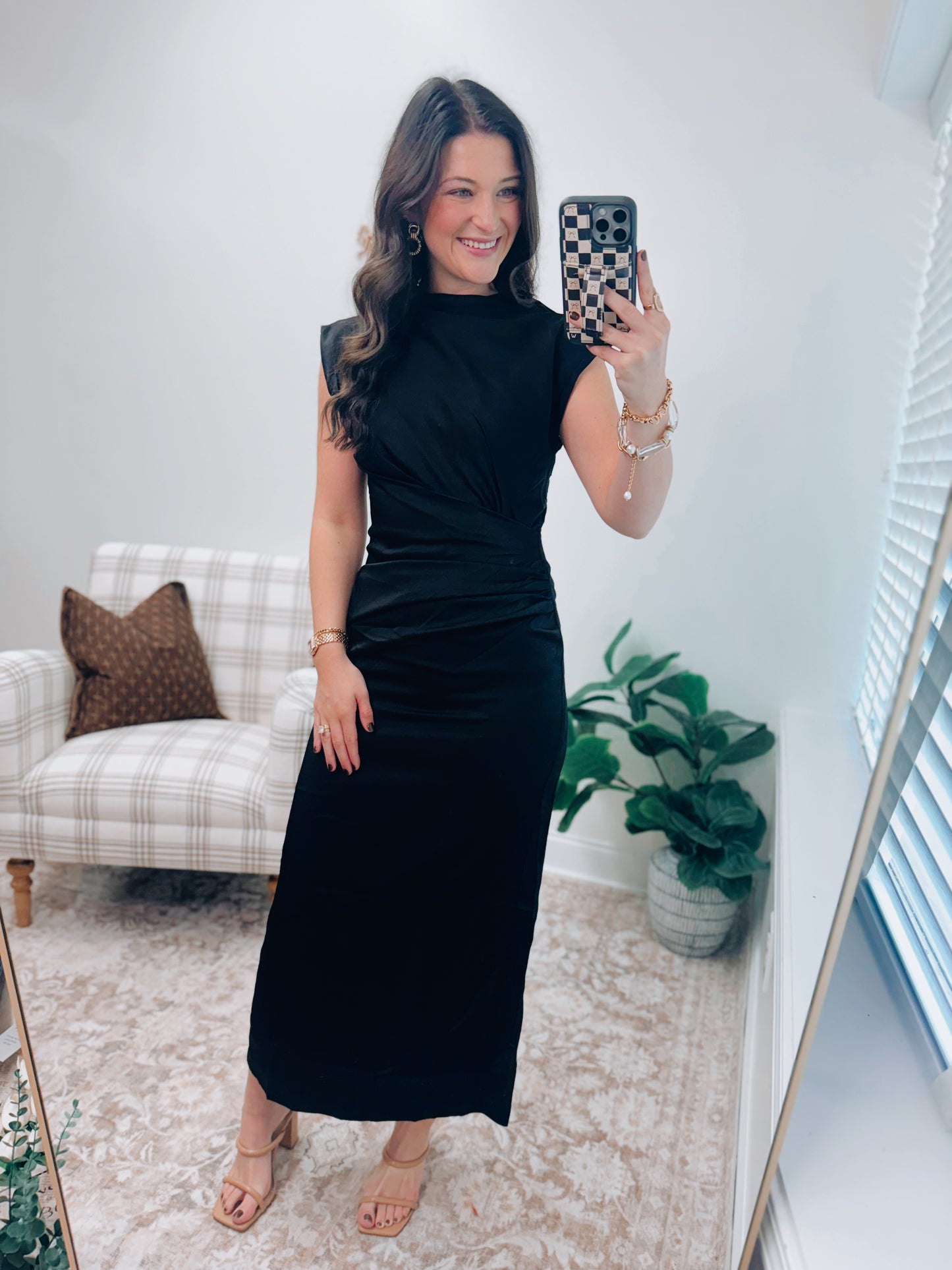 Molly Satin Cowl Neck Midi Dress