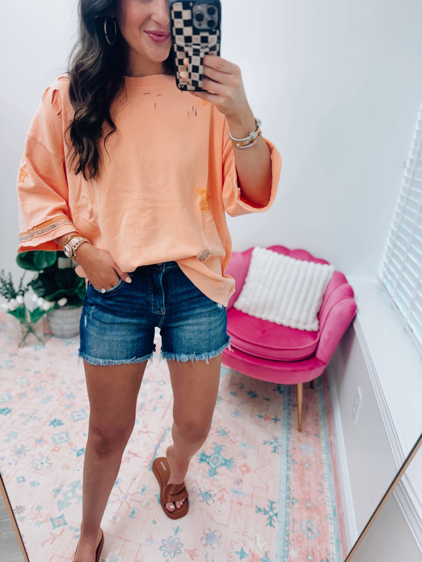 Risen Rylie Dark Denim Shorts