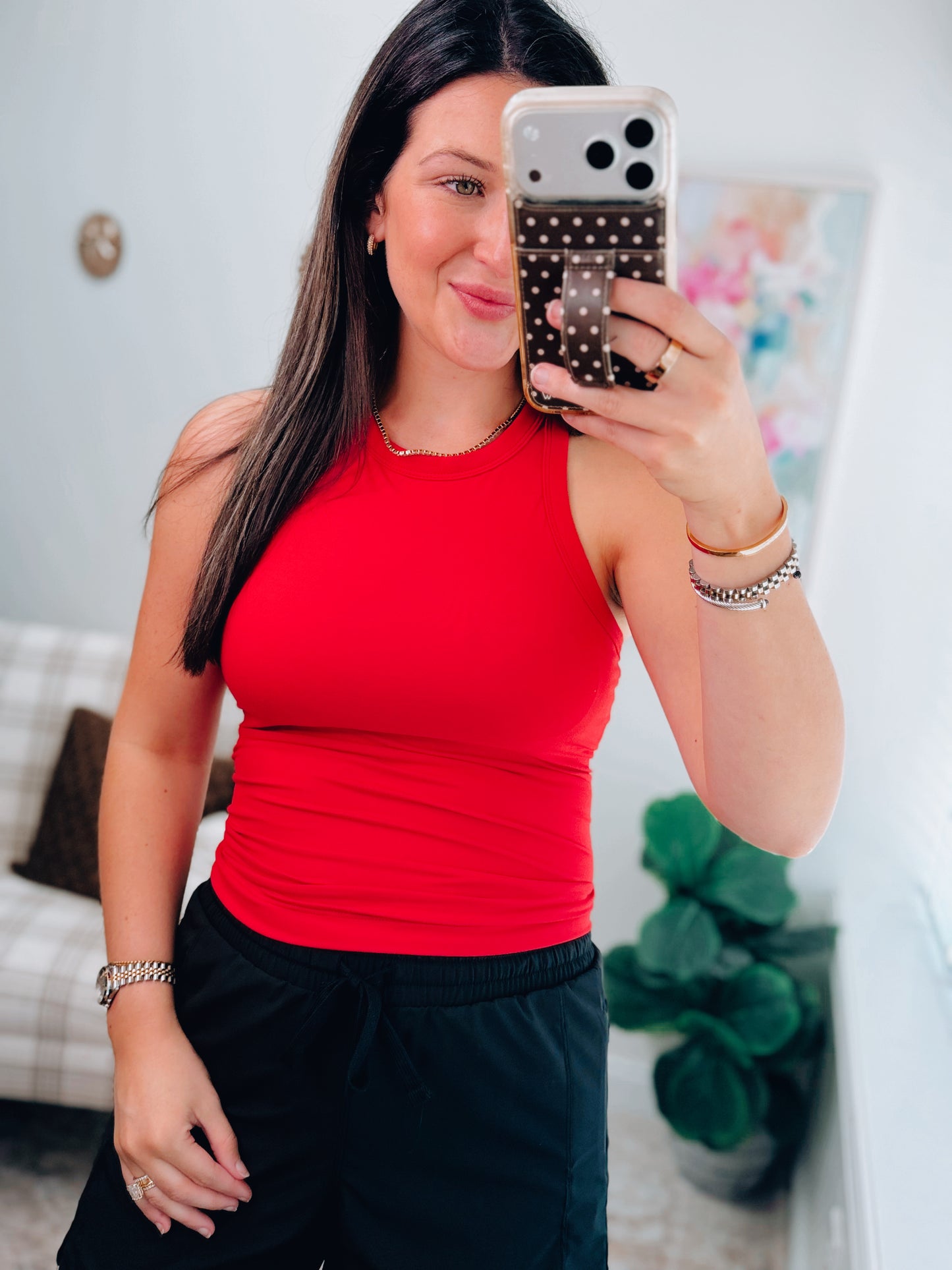 True Red Butter Padded Racer Tank