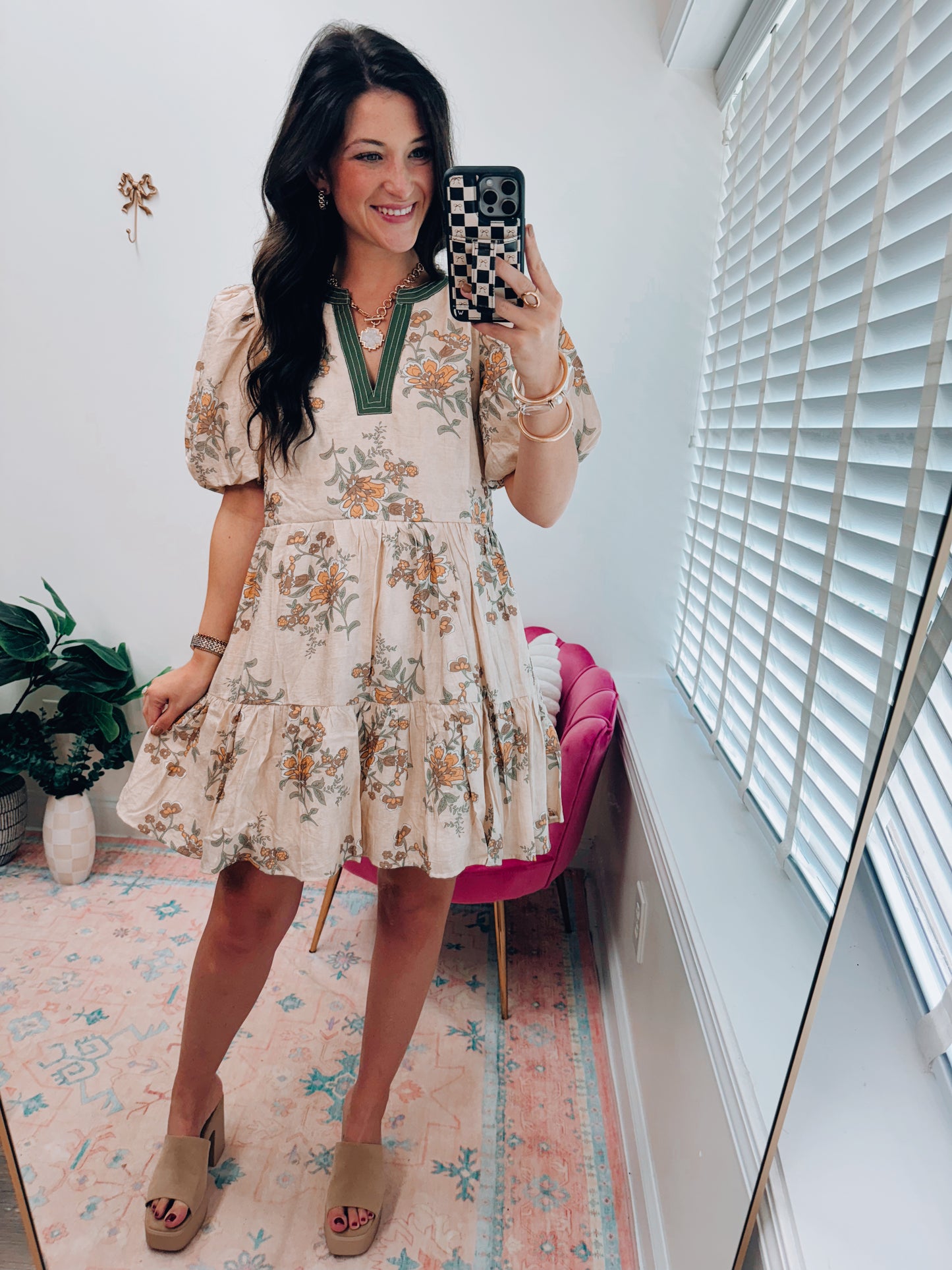 Emerson Ecru Floral Mini Dress