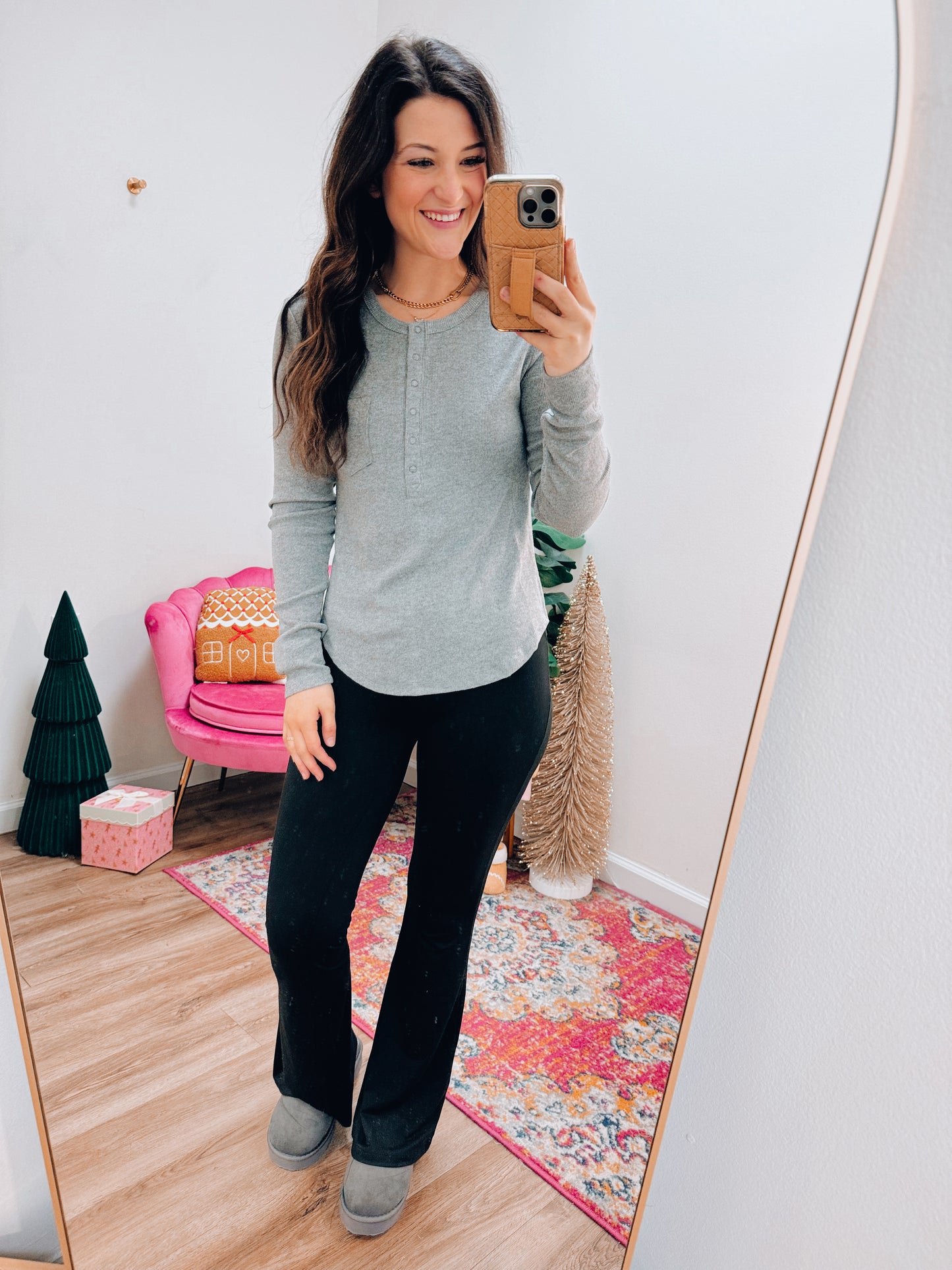 Thermal Soft Button Top - Gray