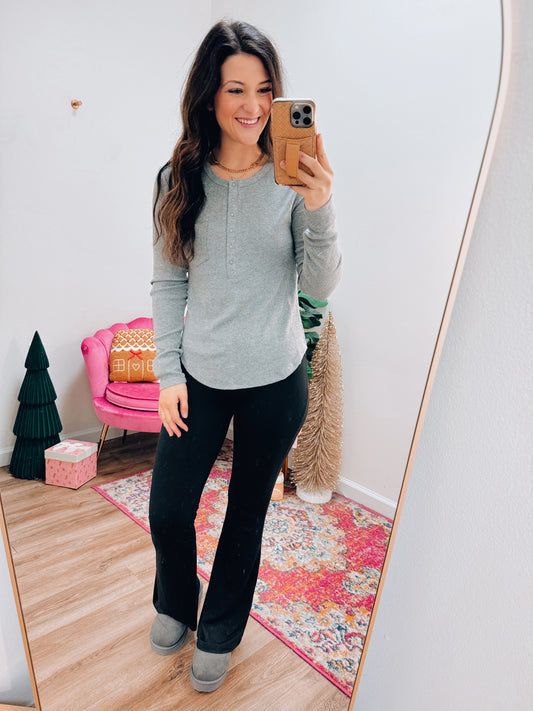 Thermal Soft Button Top - Gray