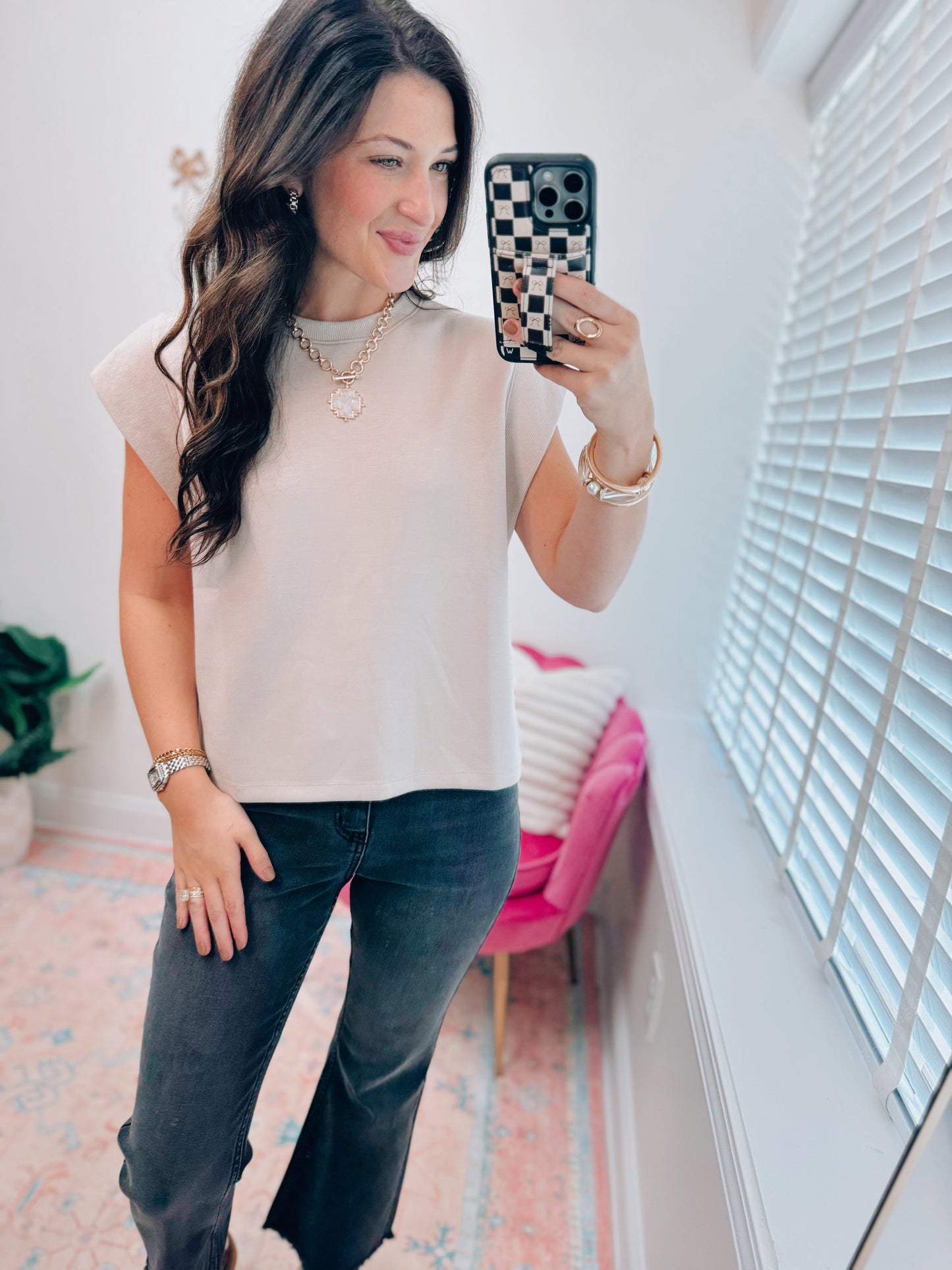 Brooks Essentials Cuff Top - Taupe