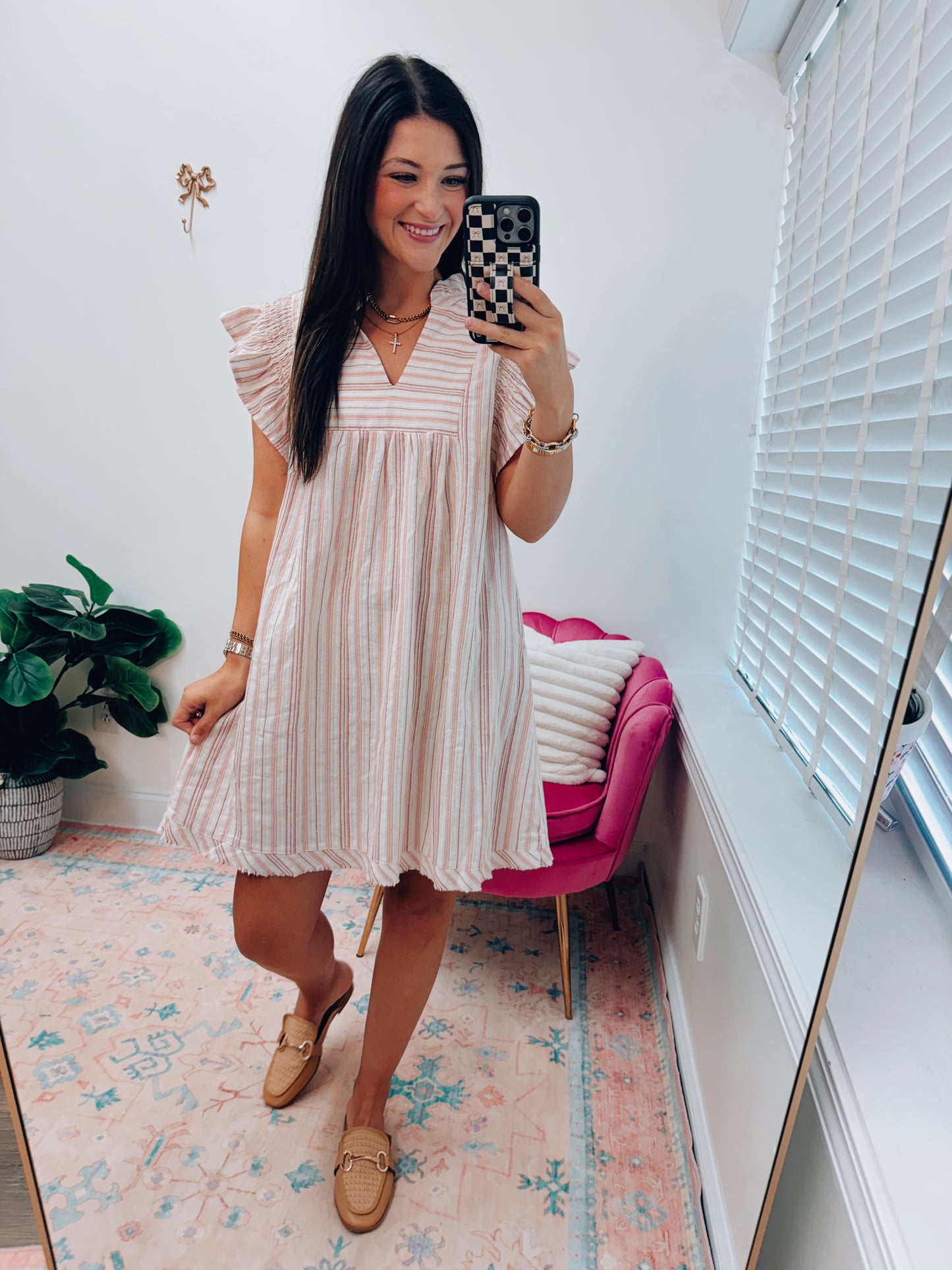 Dakota Striped Linen Mini Dress