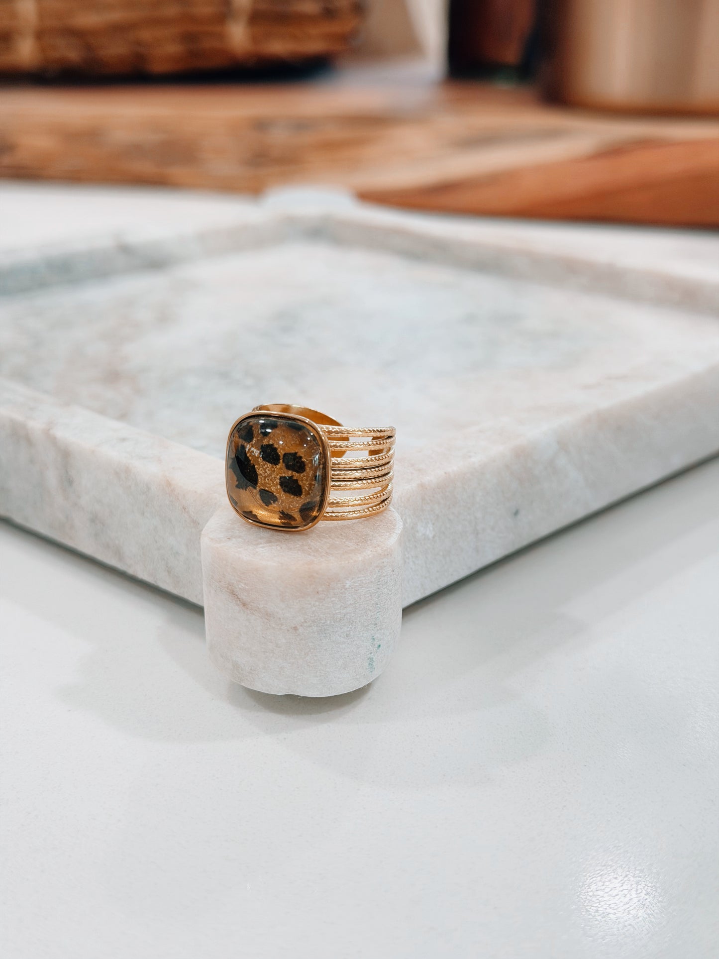 Wiskey Tiger Gold Plated Ring