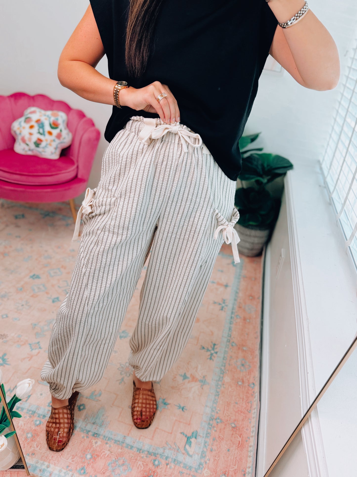 Reverie Striped Cuff Pants