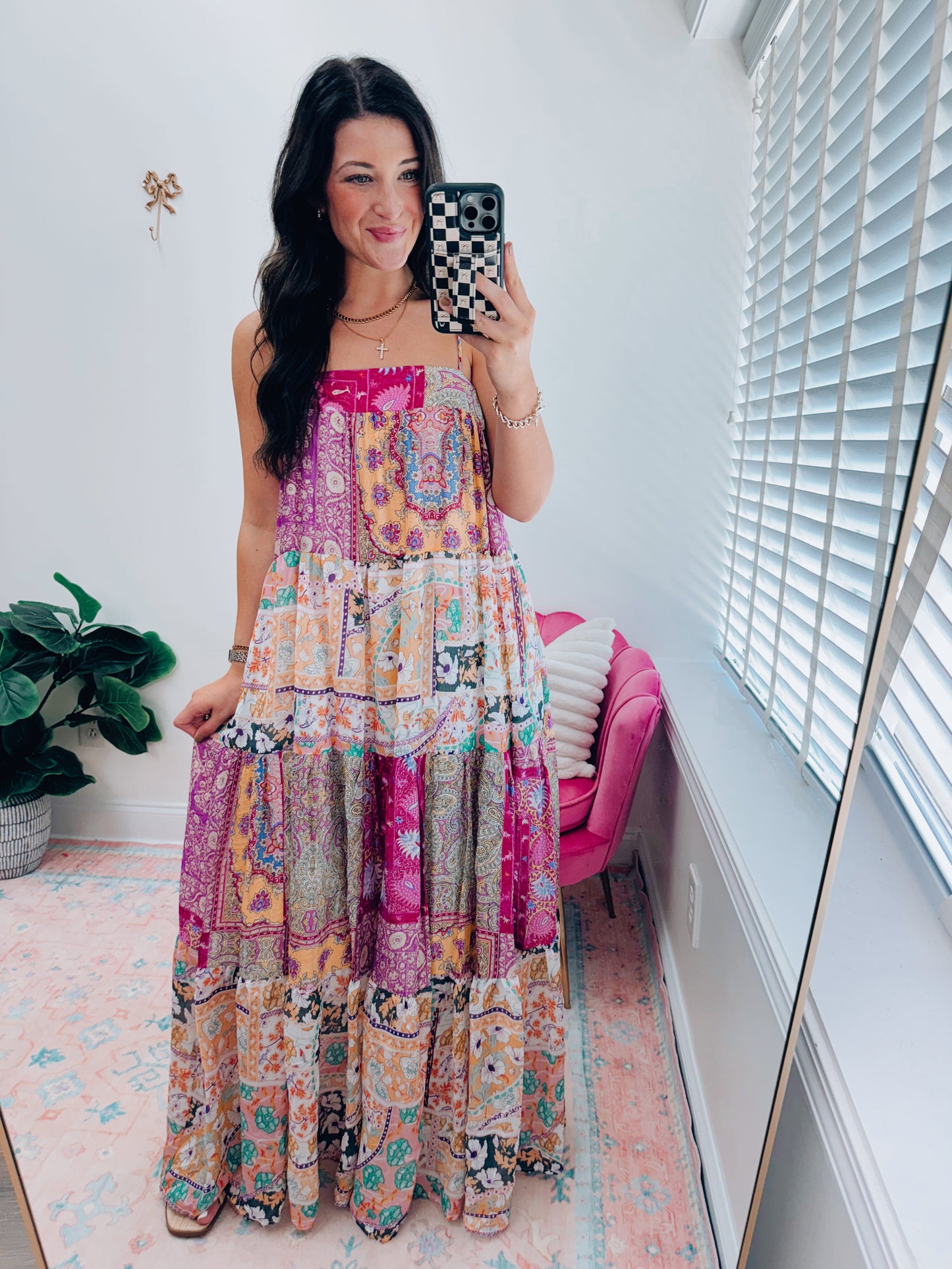 Eliza Multi Mix Maxi Dress - Plum