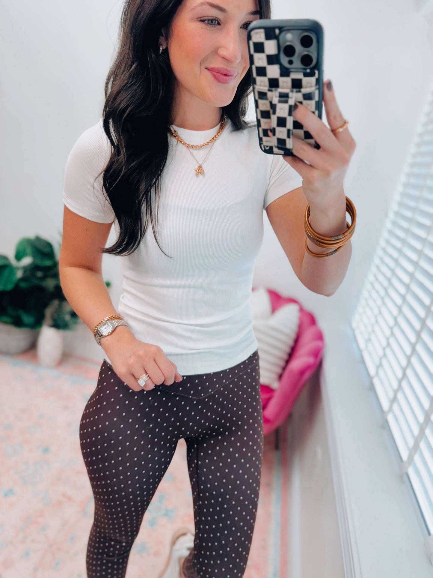 Essential Short-Sleeved Micro-Ribbed Top - White