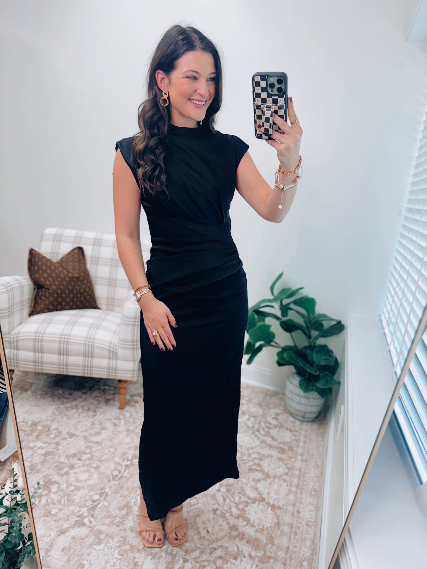 Molly Satin Cowl Neck Midi Dress